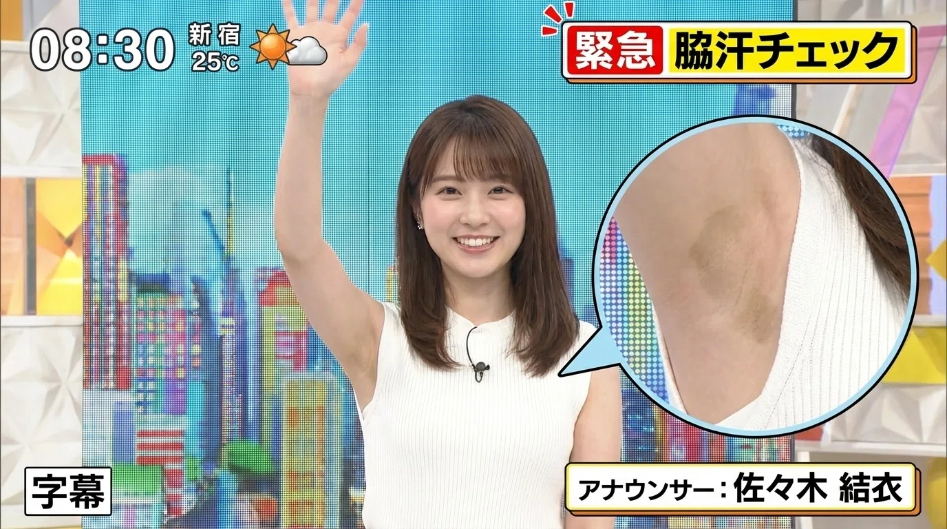 アナウンサー 脇 汗