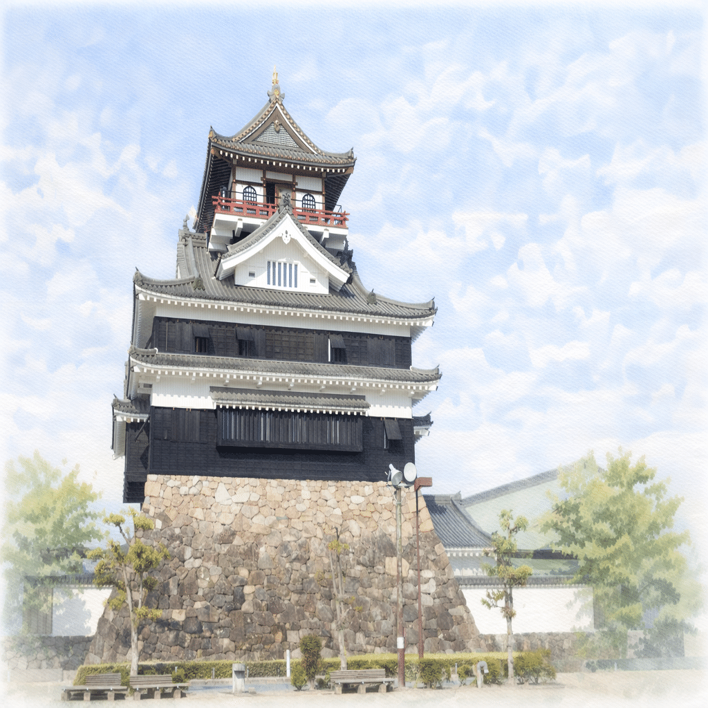 水彩画で巡る 日本の名城8 天下布武 織田信長 ｜城のある風景
