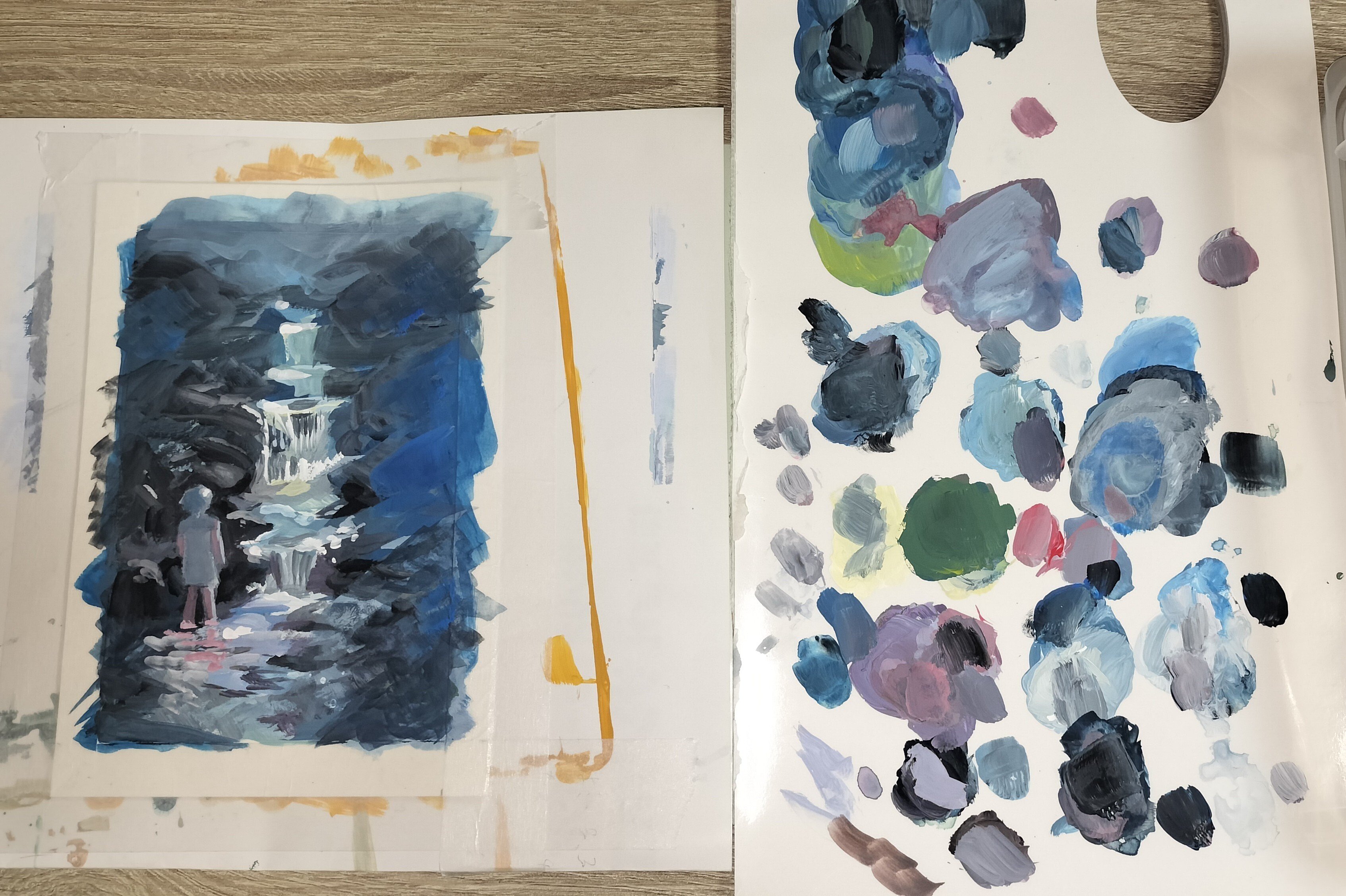 旅するひと｜アクリルガッシュ｜おだやか