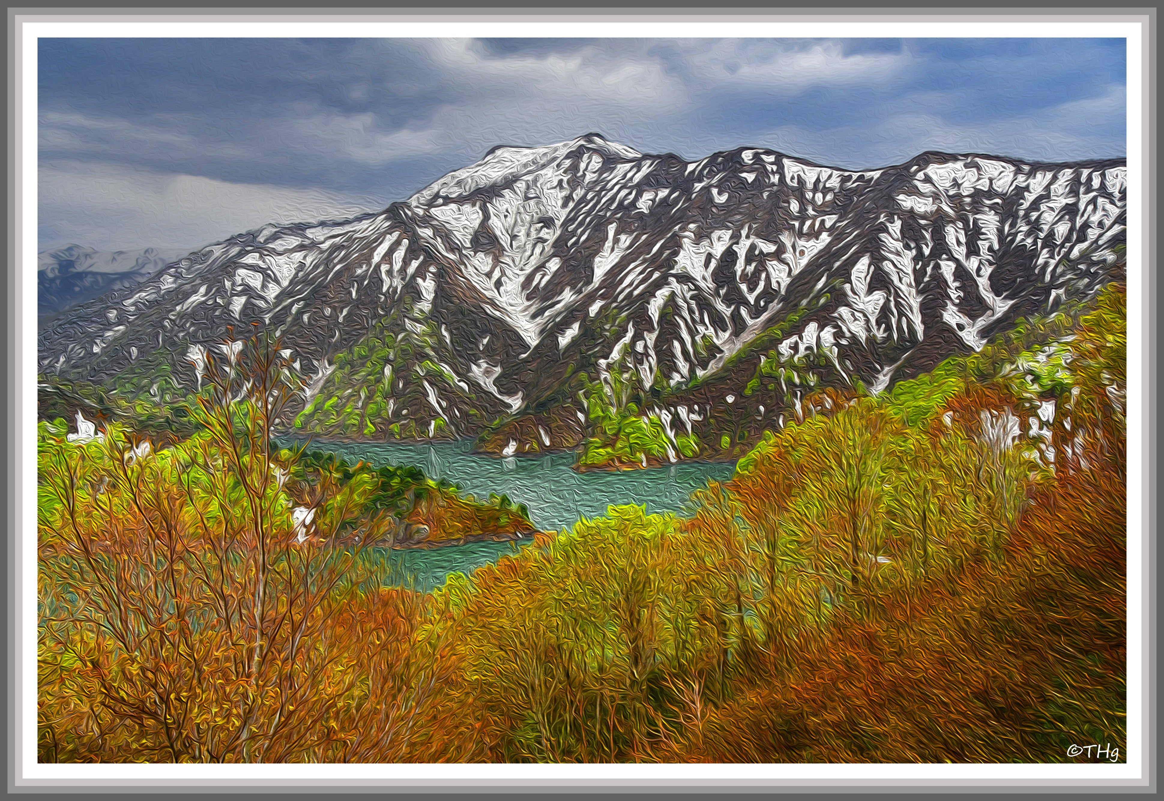 雪融けのころ（油彩風）｜taka