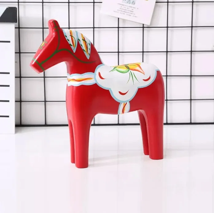 木製置物 動物 馬 伝統工芸 ダラハース 木製置物セット｜木彫り置物で