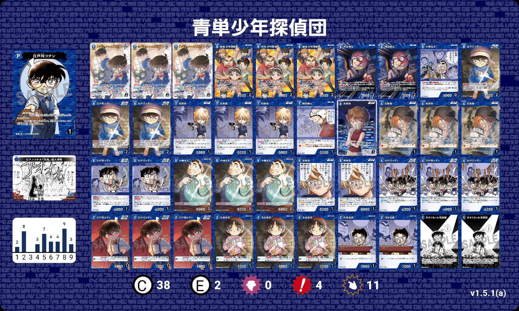 名探偵コナンカードゲームの第8弾環境におけるサンプルデッキレシピ