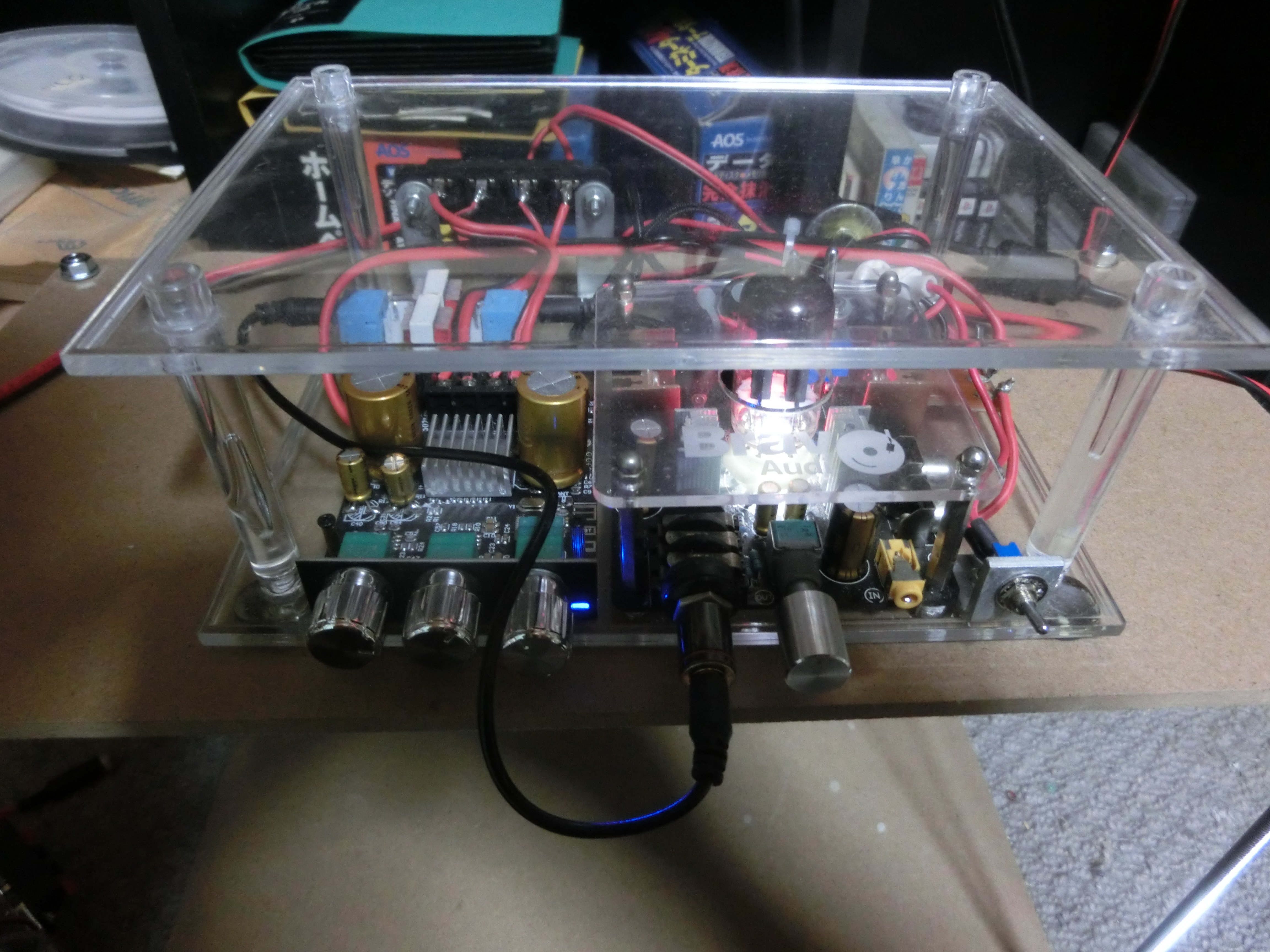 真空管プリアンプとデジタルアンプのハイブリットオーディオを自作した