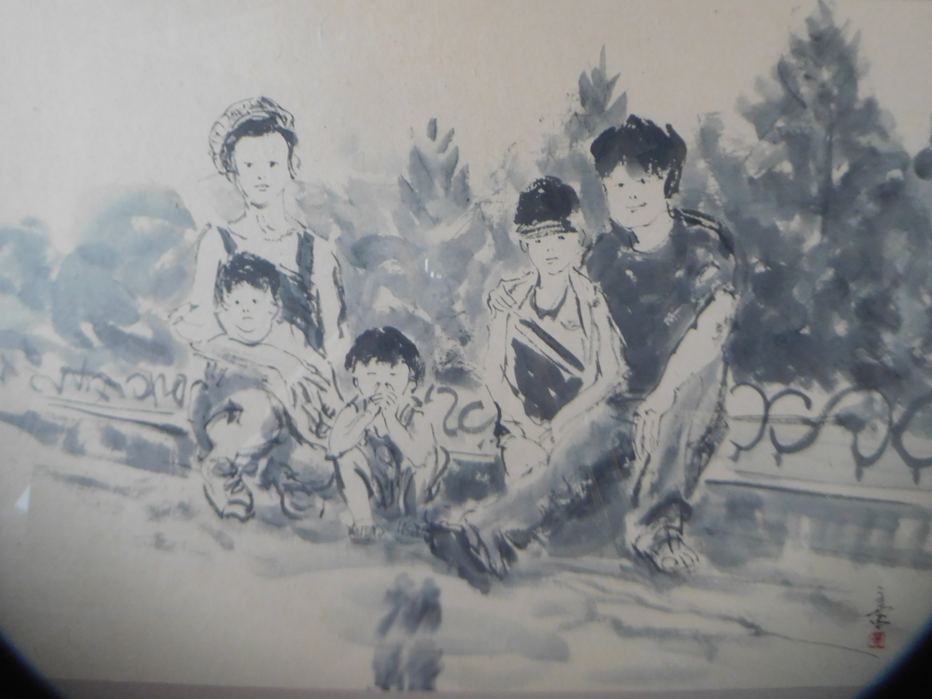 えかき小川憲一 内海町原爆の絵ギャレリーテレレ 和紙に水彩 ｜小川憲一