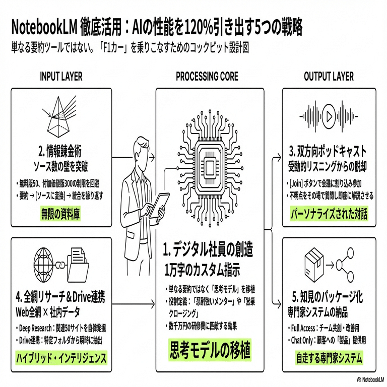 NotebookLM 限界突破マニュアル：単なる要約ツールから「知能資産」へ