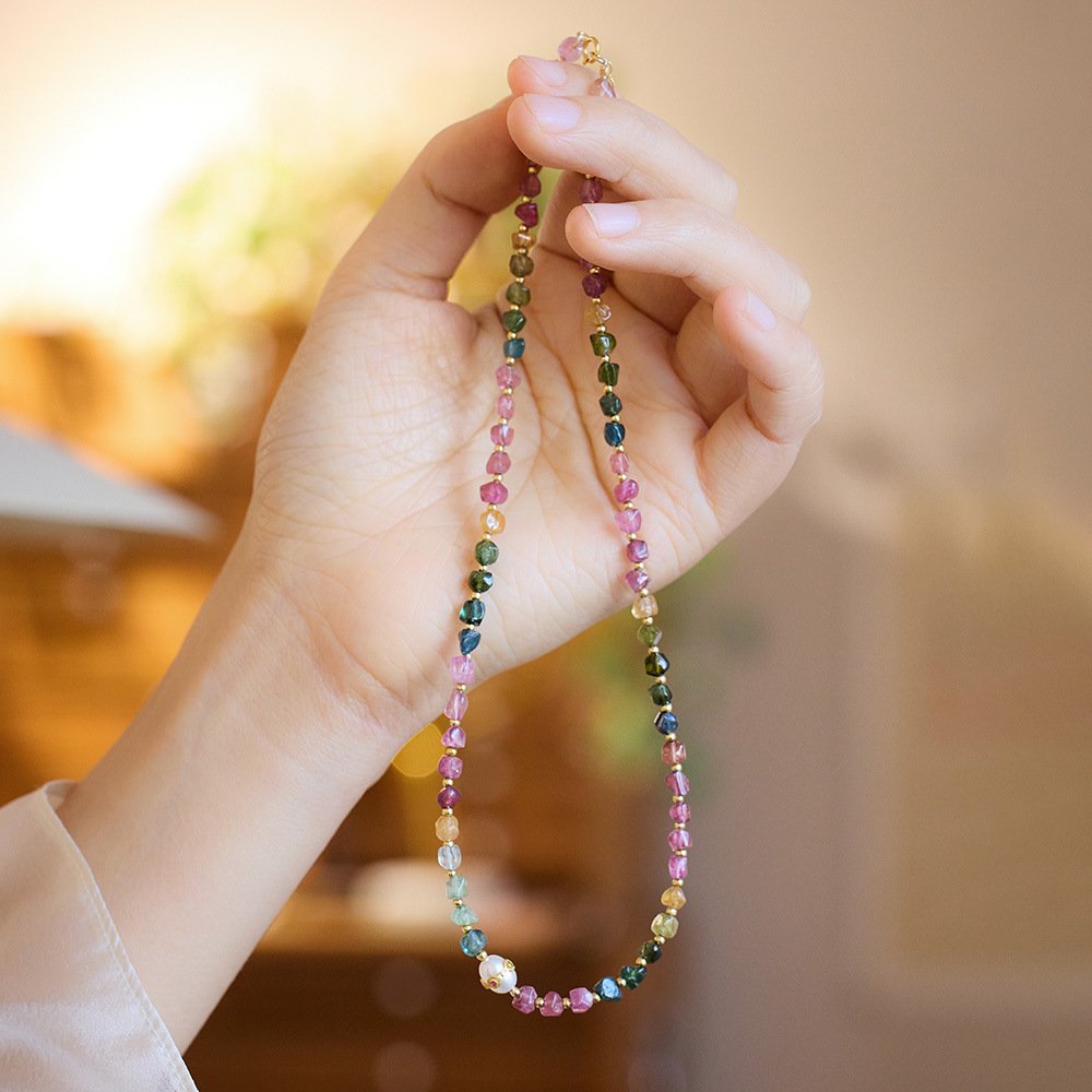 トルマリンネックレス 電気石 天然石アクセサリー｜Timbercomb和装小物