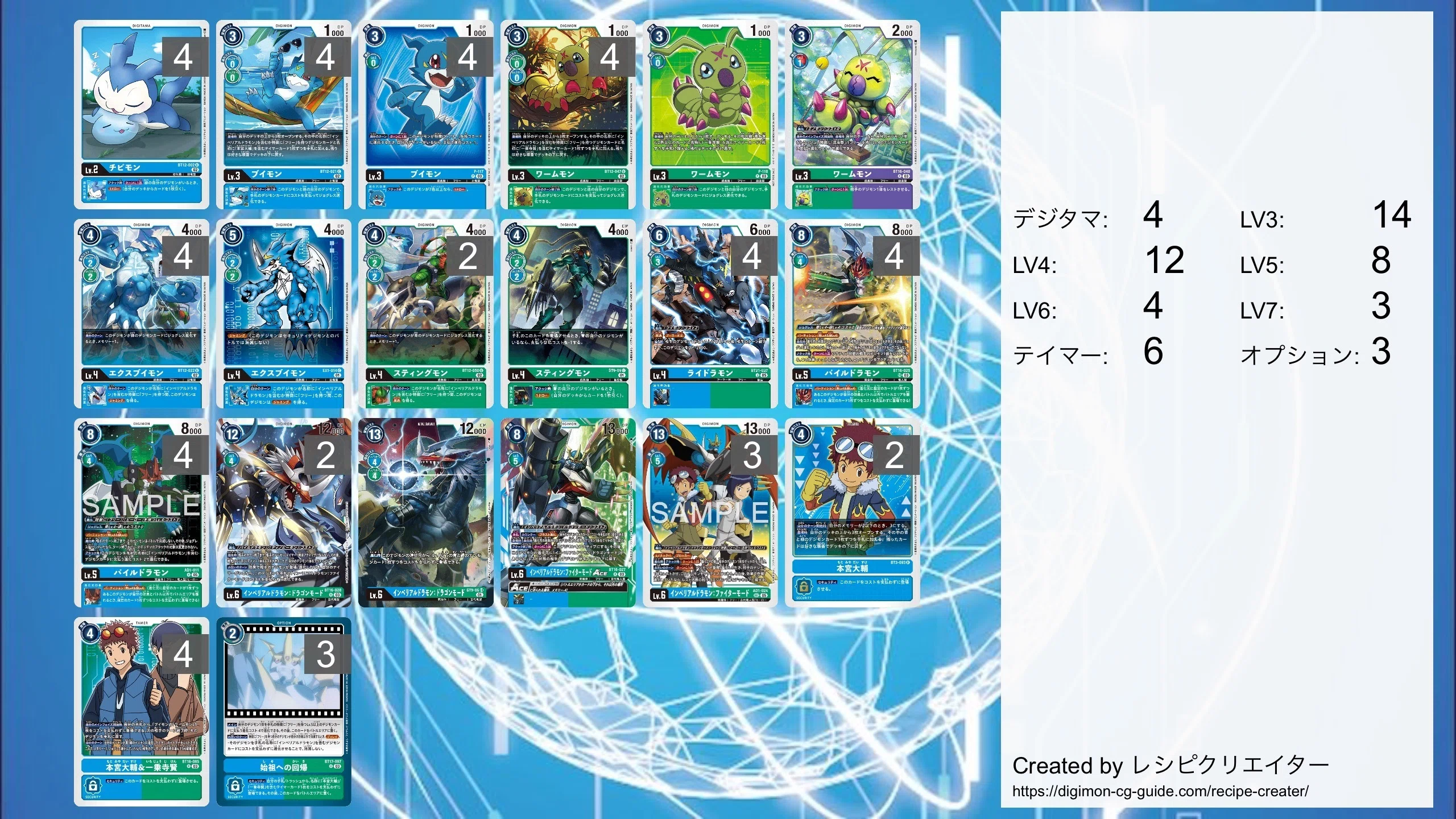 デジモンカード　青緑インペ　デッキ デジカ]青緑インペのすゝめ｜くしぃ