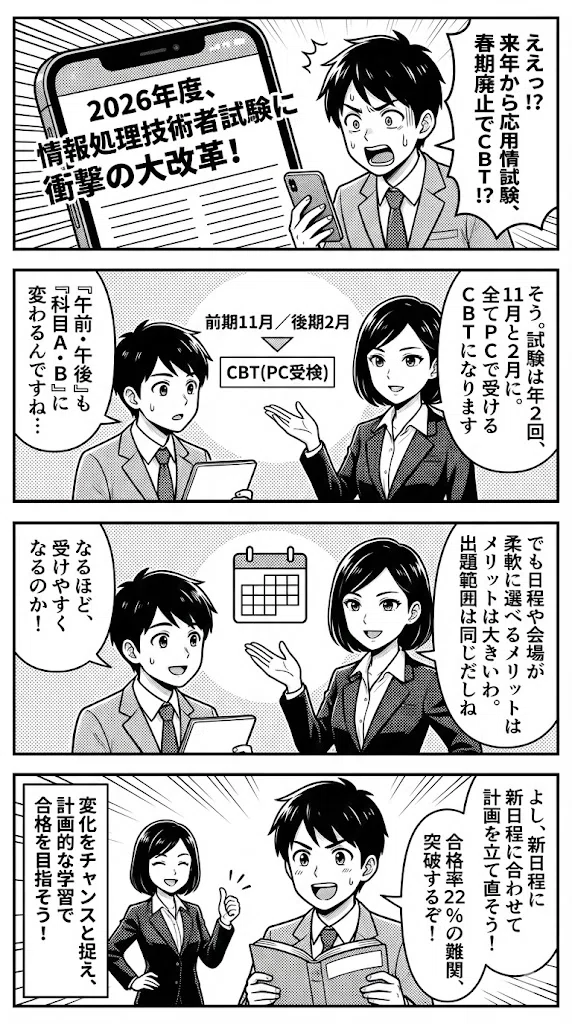 応用情報技術者試験2026年度は春期試験なし！前期試験11月実施の最新 