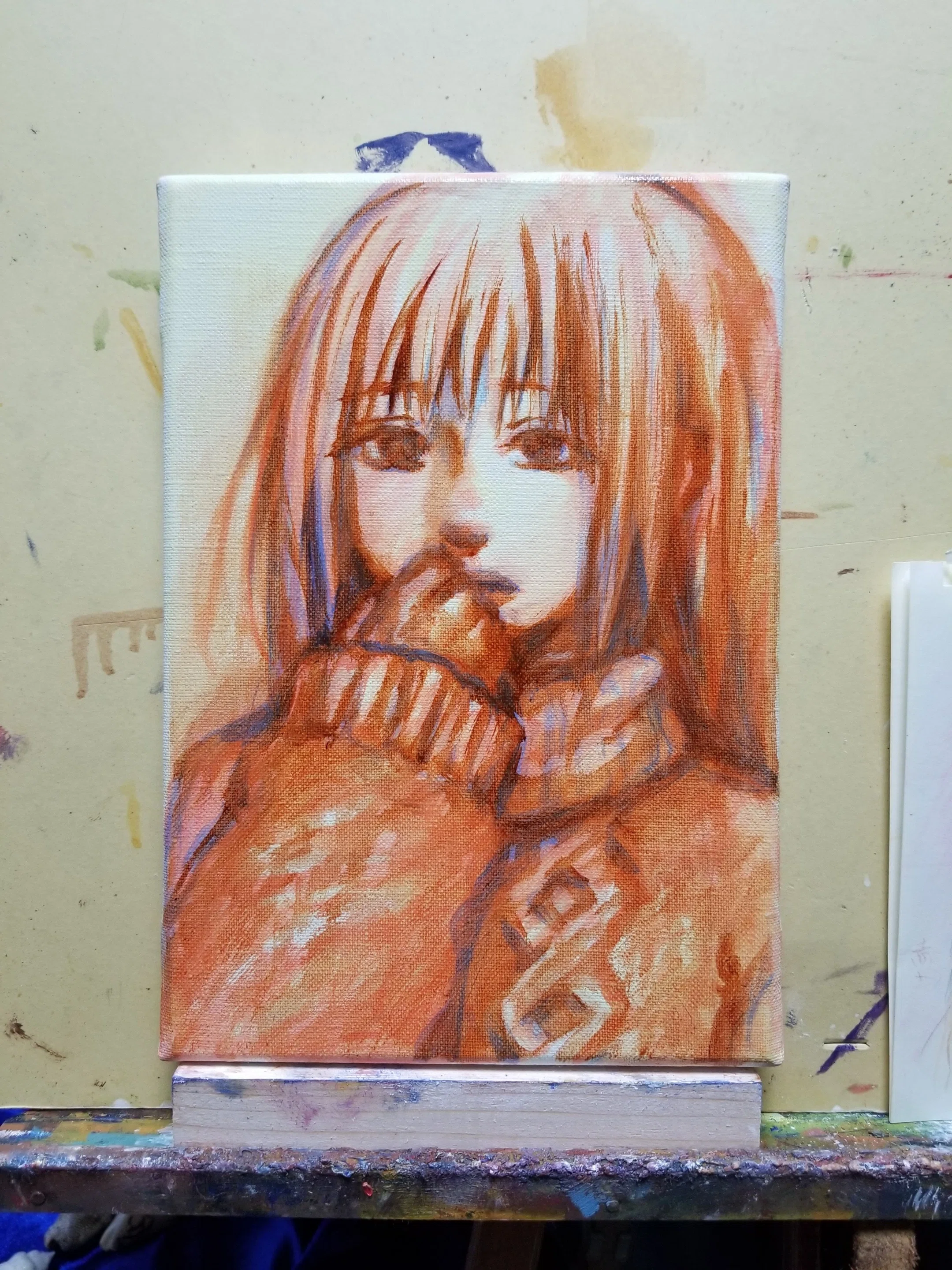 油絵制作記録 14｜少女.k｜8層のグレーズ：現代的絵画｜たかしろゆの