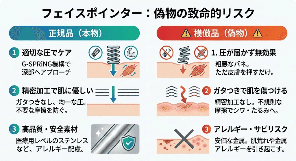 コアフィットフェイスポインター偽物と正規品の見分け方【完全版】失敗