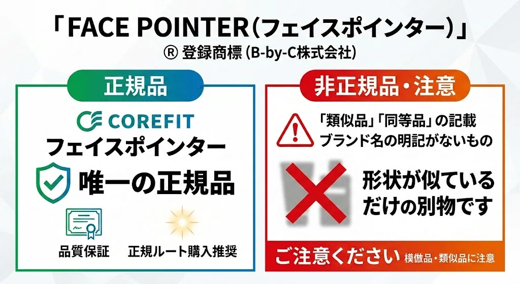 コアフィットフェイスポインター偽物と正規品の見分け方【完全版】失敗