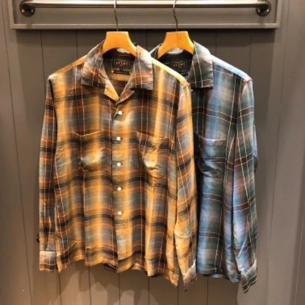 General レーヨン　オンブレチェックシャツ lemontea general lemontea ジェネラル オンブレ チェックシャツ - メルカリ トップス