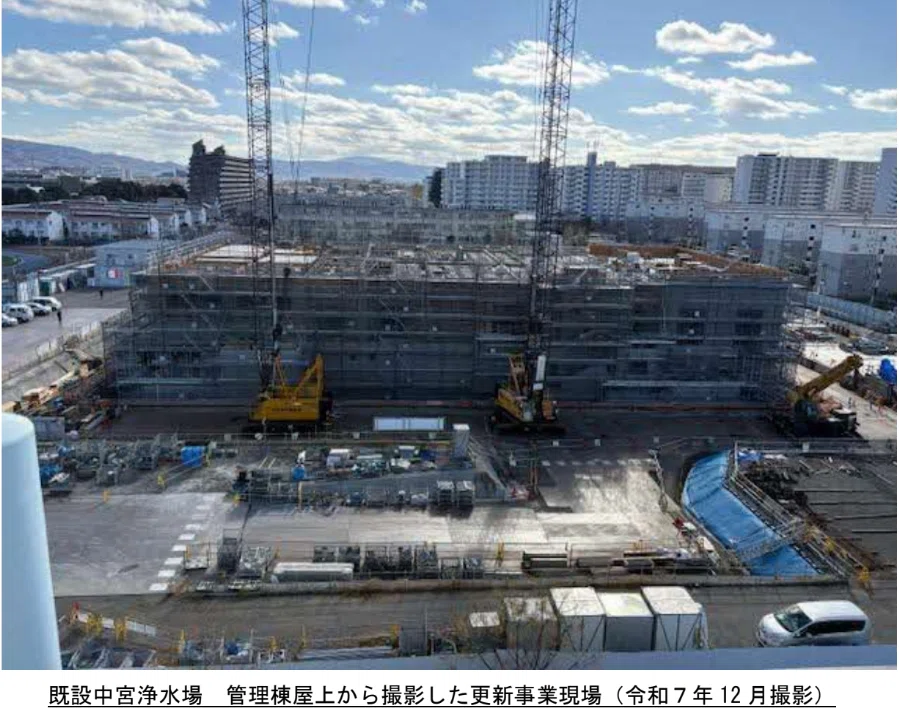 枚方市中宮浄水場 更新事業現場