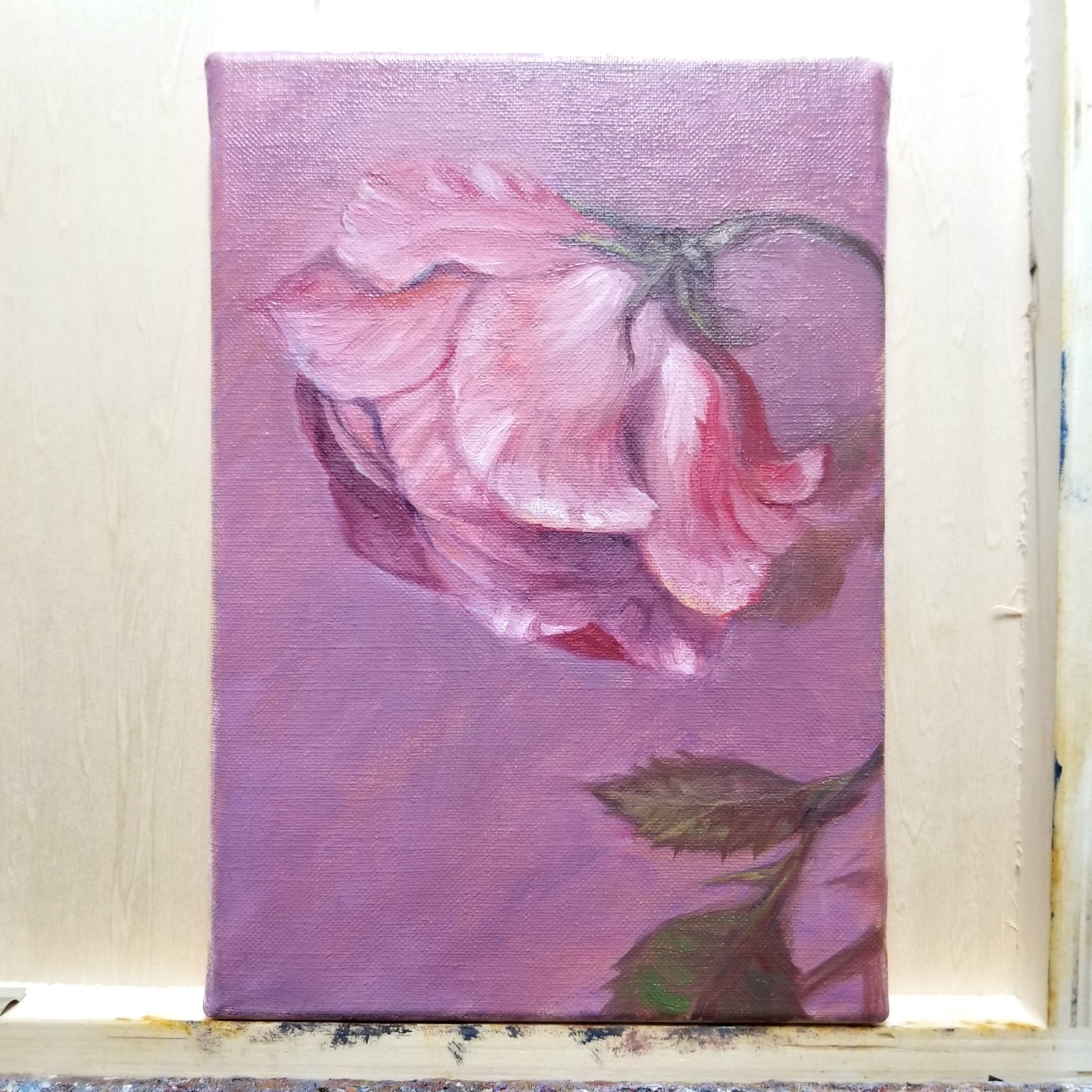 油絵制作記録10｜存在しない花を描く｜リンシード主軸の構成｜たかしろ