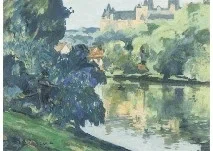岡義実 油絵 絵画 「トゥルーヴィル」額寸 縦930㎜横740㎜ サインあり 岡 義実（OKA Yoshimi）】 日本画 絹本・紙本・水墨―― 作品査定 鑑定