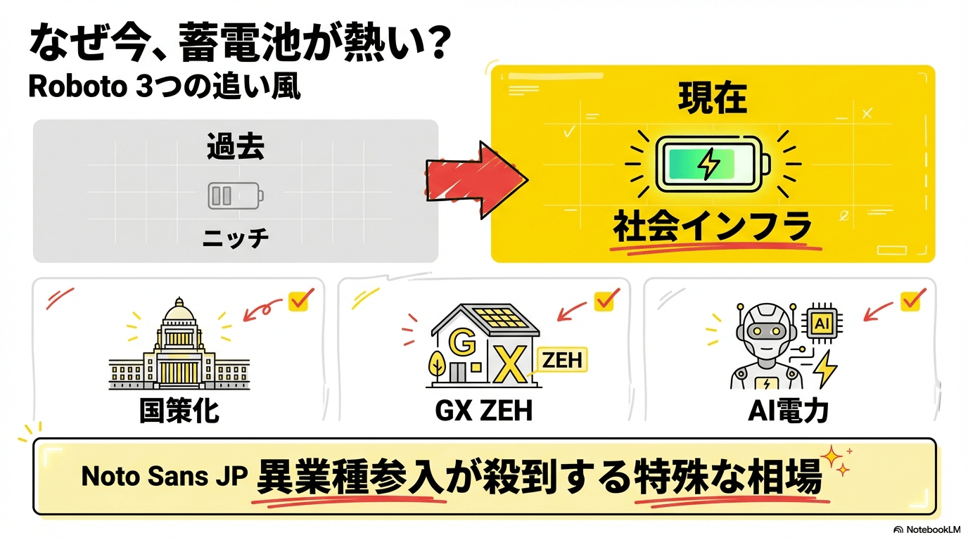 蓄電池関連銘柄がバブル前夜すぎる。IPO組から地味系まで、市場10倍