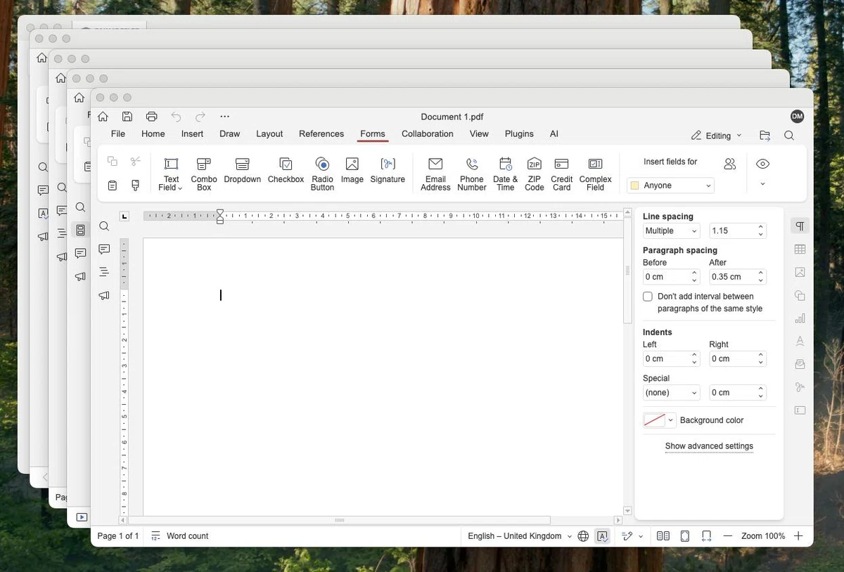 ONLYOFFICEデスクトップエディターv9.3：ドキュメントの複数ページ表示