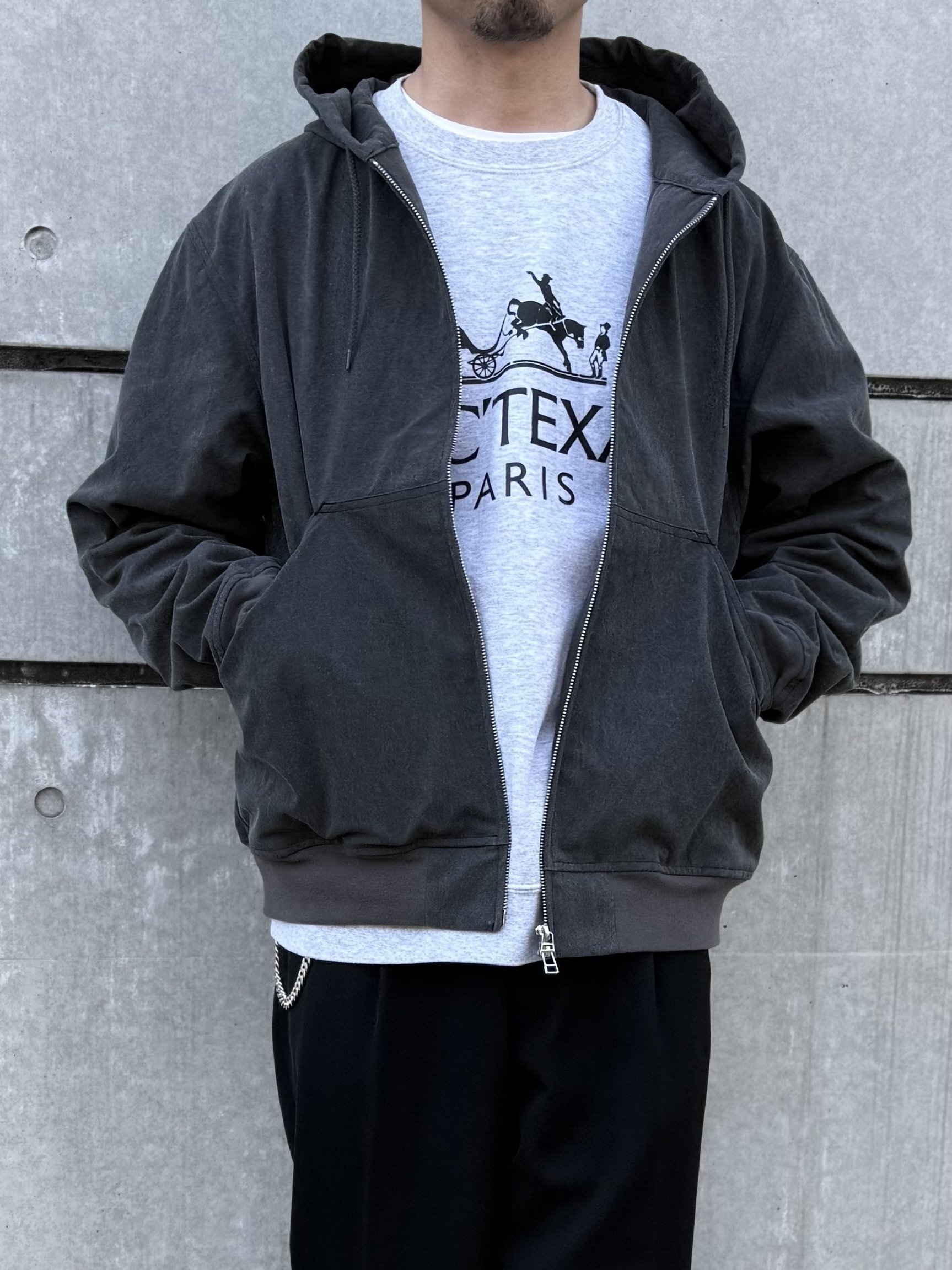 PIGMENT COATING HOODED JACKET｜dexim_note
