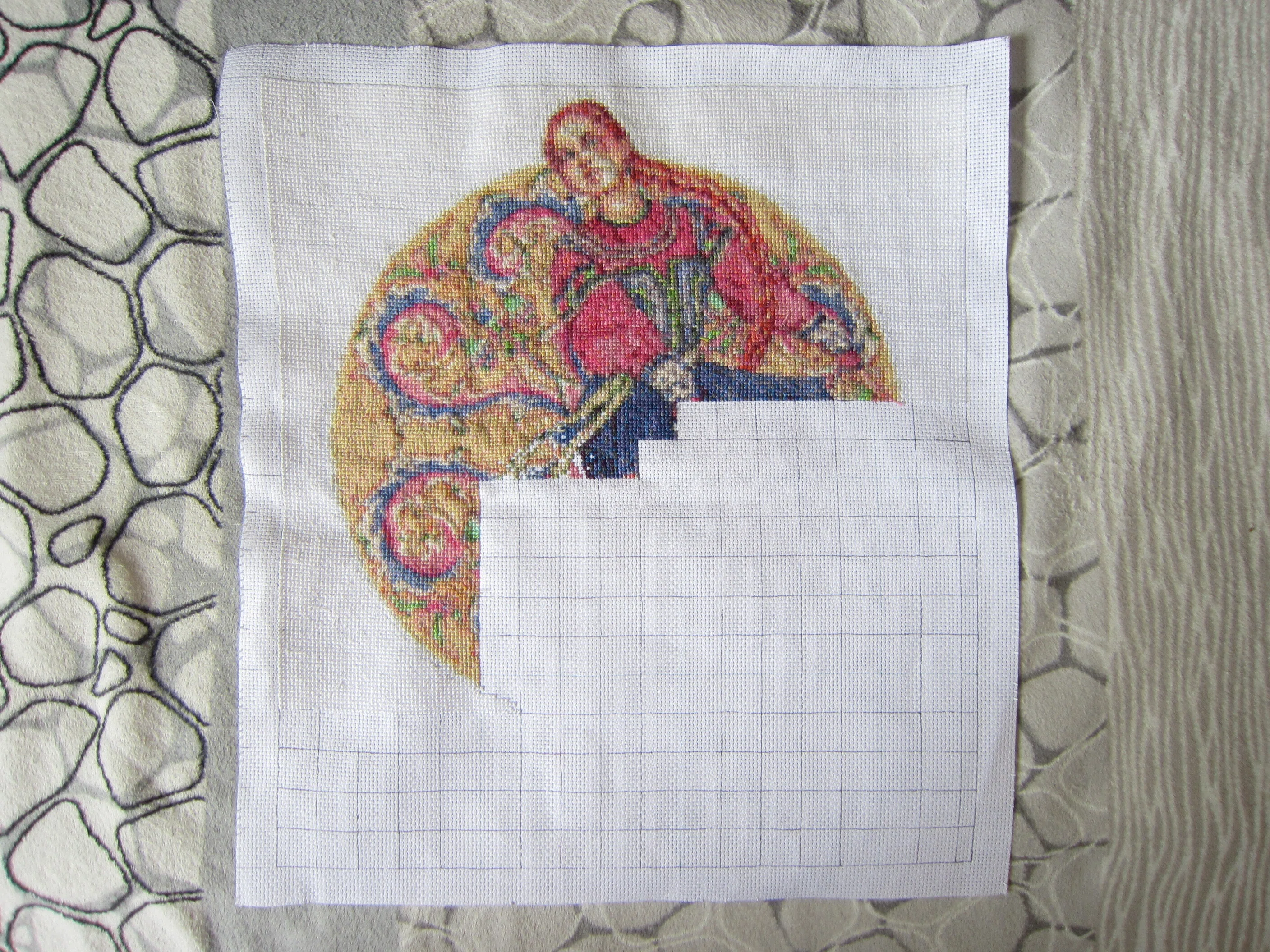 刺繍の絵、半額で 刺繍】2026年2月の進み具合｜チェブラーシカ