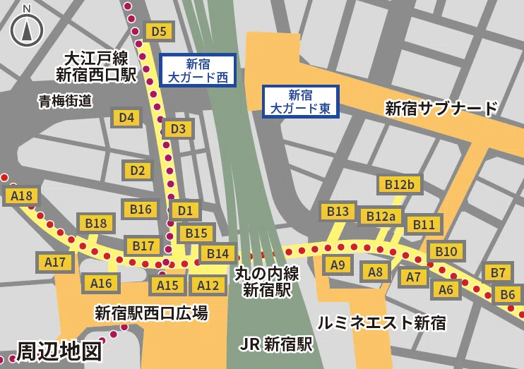 新宿/新宿西口駅の見どころ ～東京の地下鉄出入口図鑑～｜長沢 佳