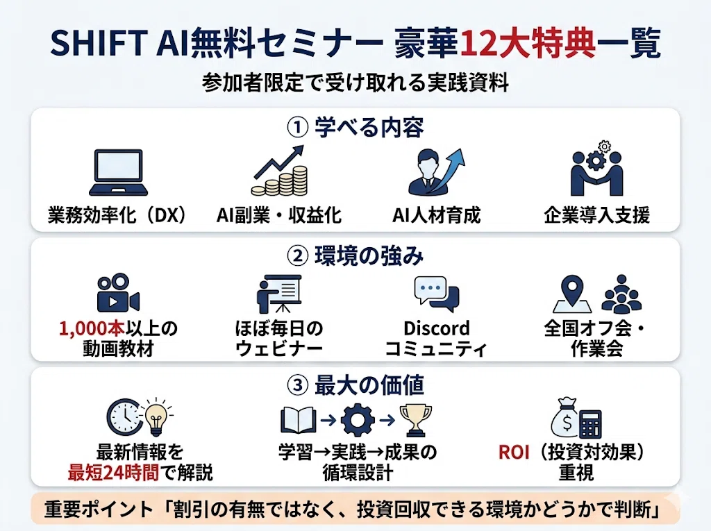 SHIFT AI会員特典まとめ｜割引・クーポン情報と知らないと損する特典