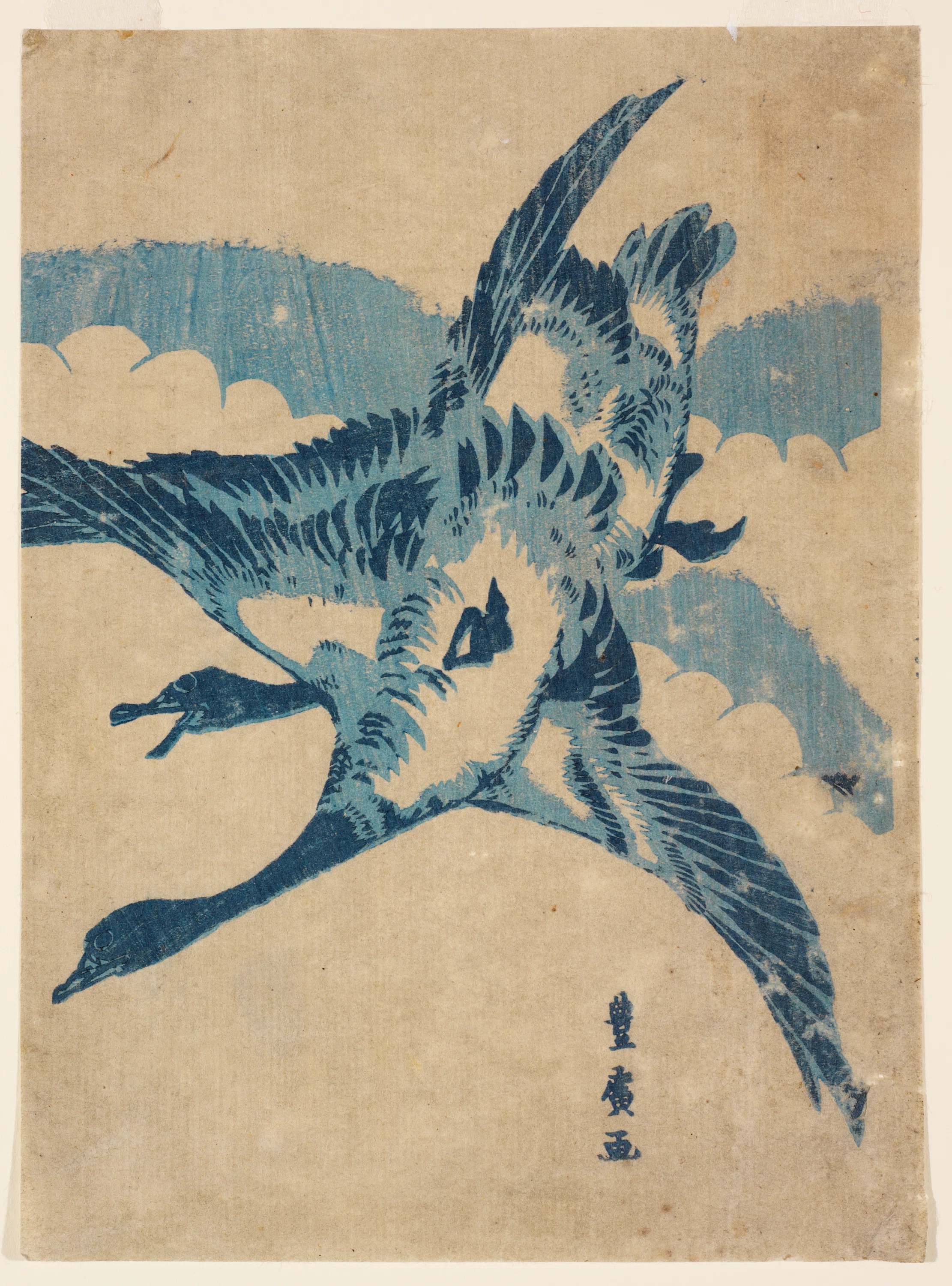 花鳥版画展」出品作⑤歌川豊広《雁》天保期（1830-44年）｜美術史