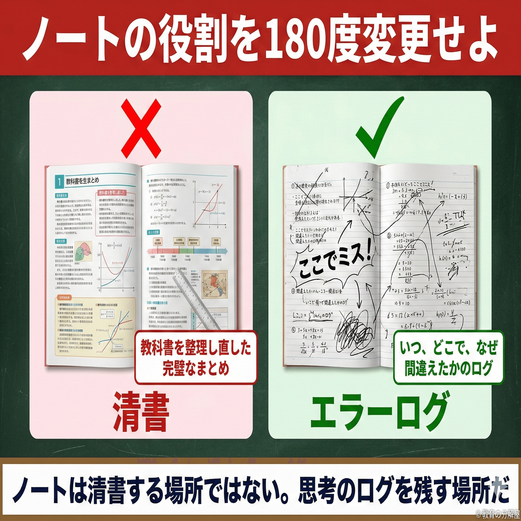 これだけはやめておけ】ノートを綺麗にまとめるのは時間の無駄。成績が