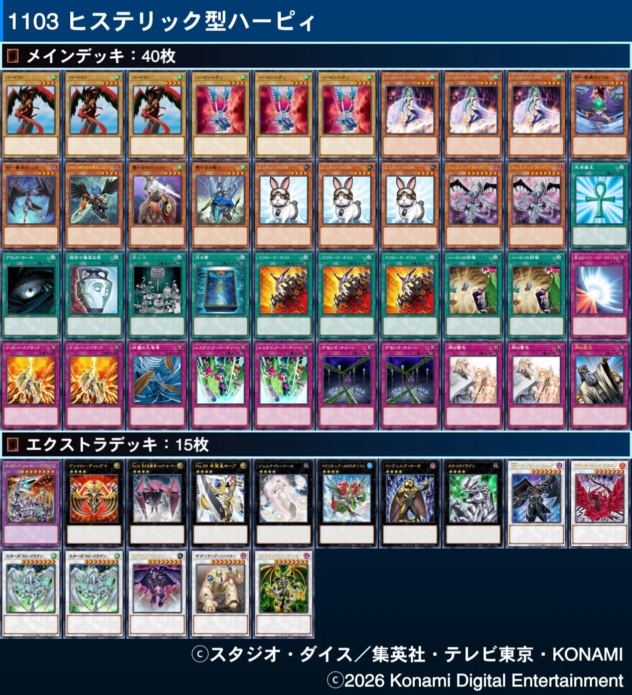 1103環境 ヒステリック型ハーピィ｜来月には