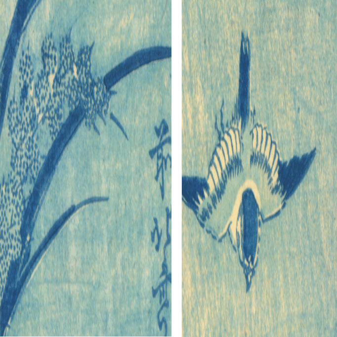 花鳥版画展」出品作⑥葛飾北斎《粟に雀》天保2-3年（1831-32）年頃