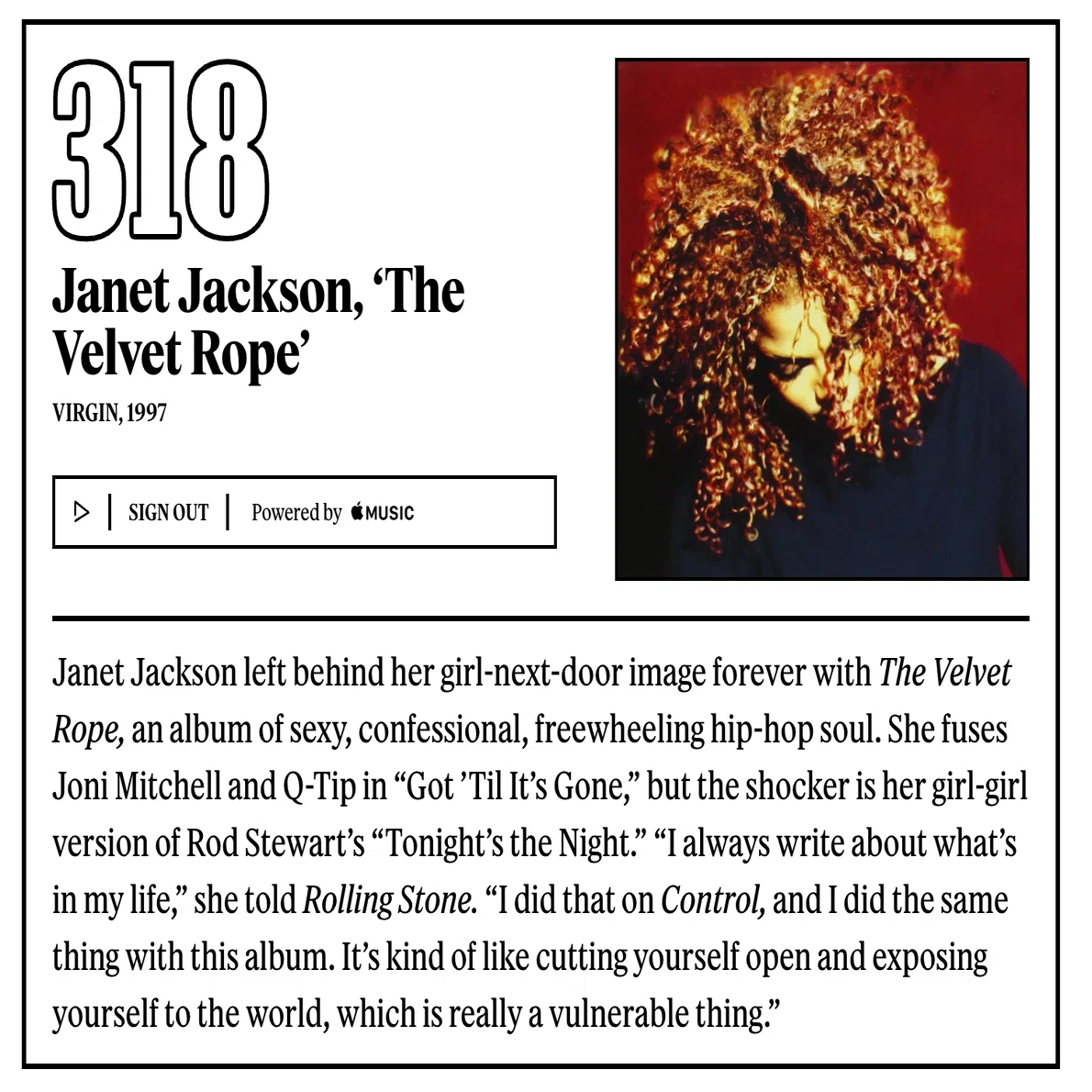 318位：ジャネット・ジャクソン『The Velvet Rope』｜「歴代最高の