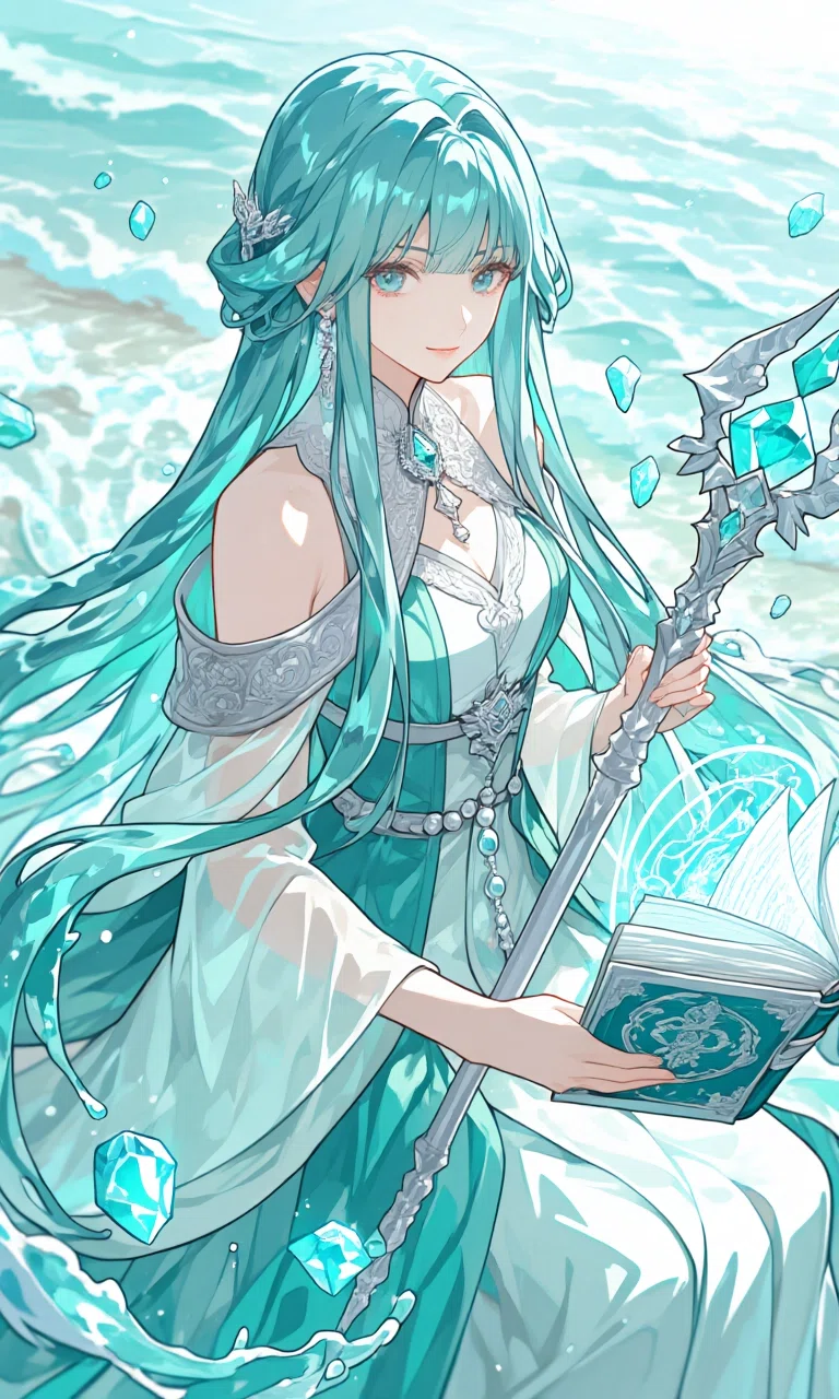 AIイラスト】3月誕生石アクアマリン｜スタイル研究で雰囲気変更｜メイシン