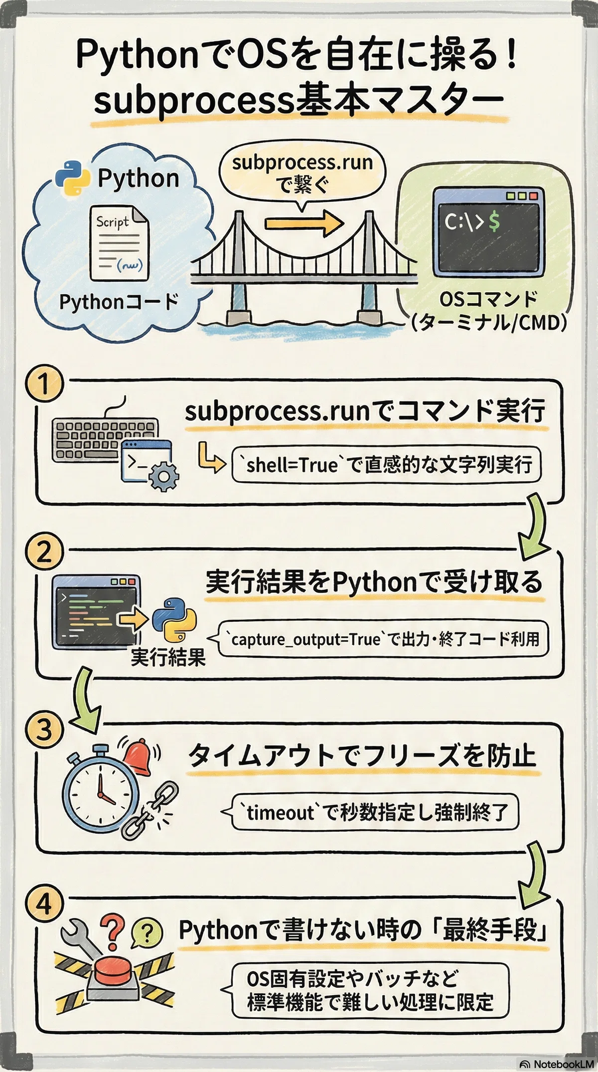 Pythonサイト要約_サプーYT_PythonからOSコマンドを自由自在に