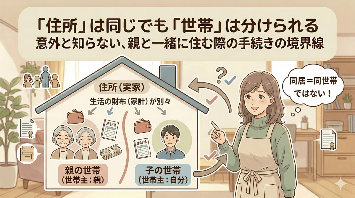 実家に戻る時の「世帯主」どうすればいい？意外と知らない、親と一緒に住む際の手続きの境界線｜まい🍀 40代シンママの手続きTipsノート