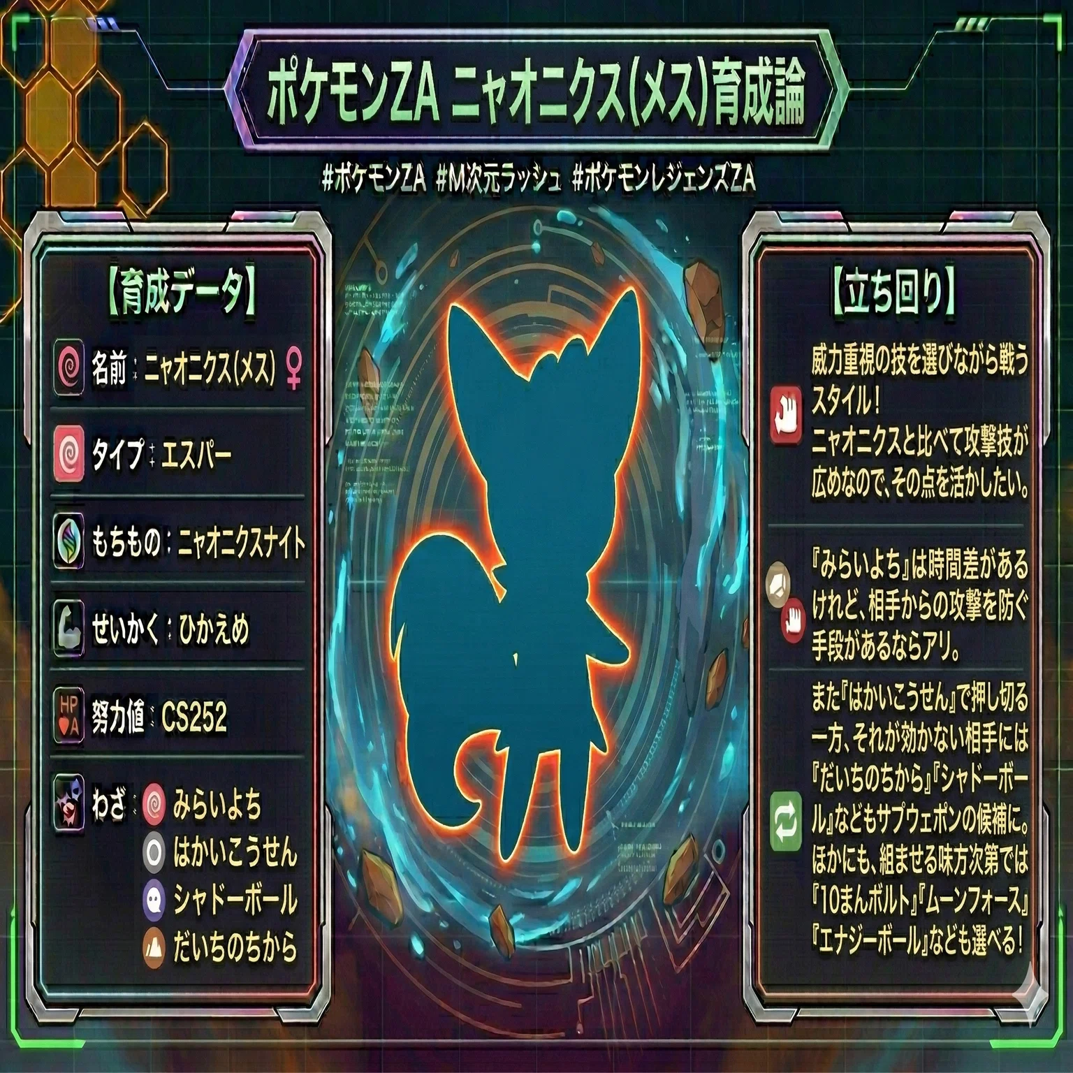 ニャオニクス（メス）育成論【ポケモンZA】特殊アタッカー型