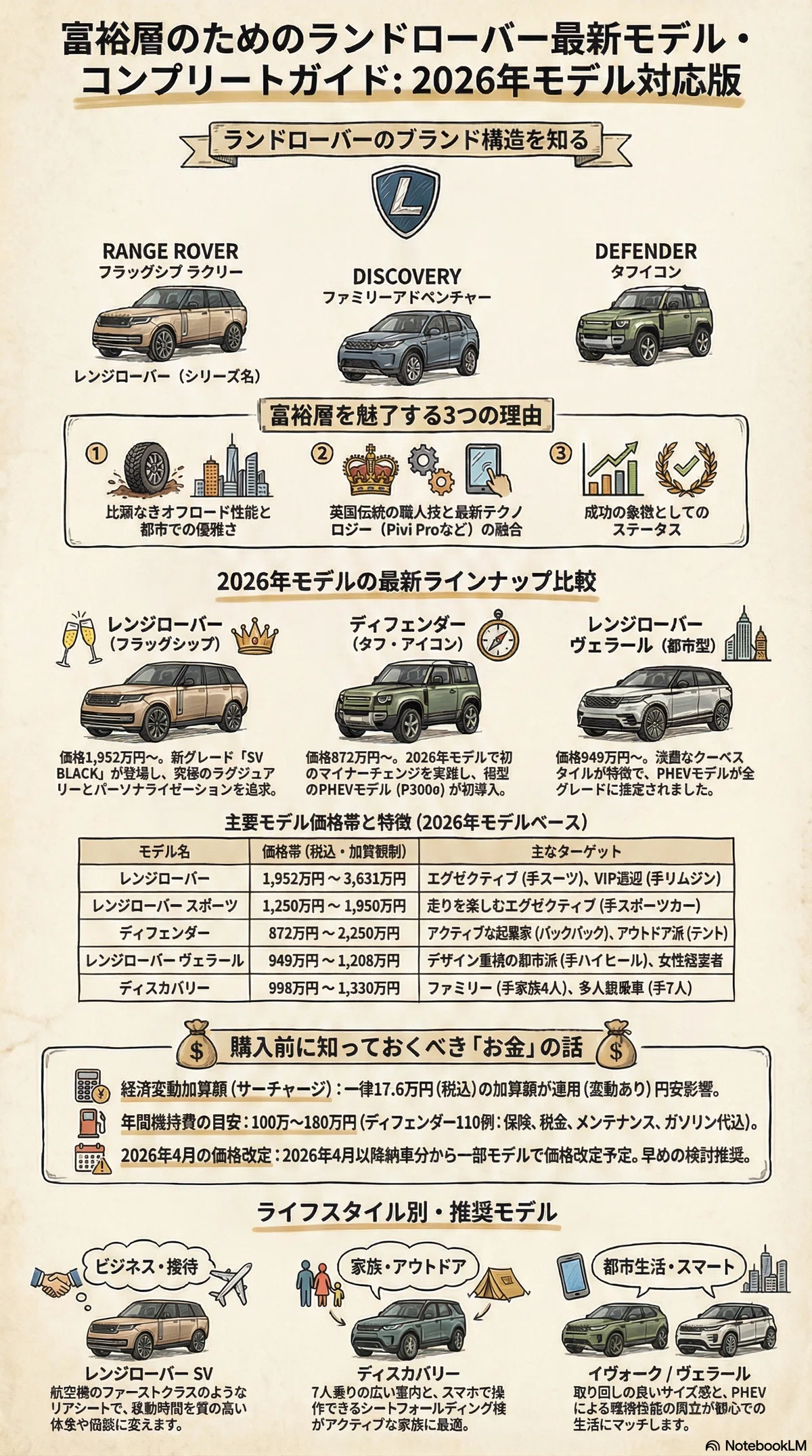 富裕層が選ぶランドローバー最新モデル完全ガイド｜全車種の性能・価格 