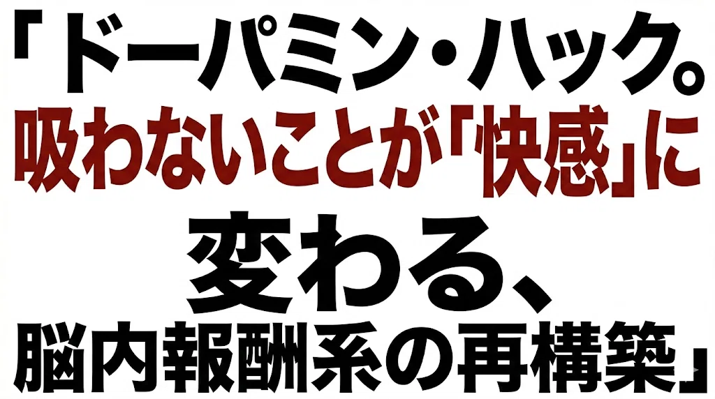 ドーパミン・ハック。吸わないことが「快感」に変わる、脳内報酬系の再構築。