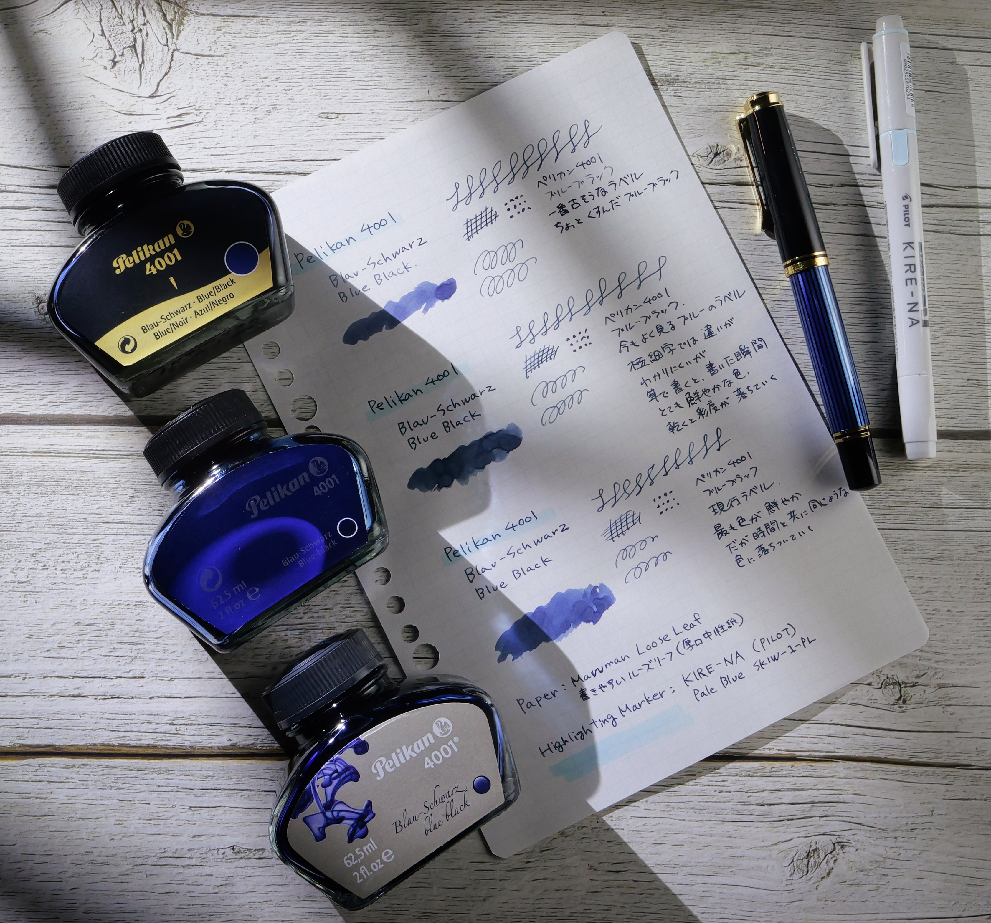 揺れ動く心を留めるインク：Pelikan 4001 Blue-Black｜Hideo Takehara