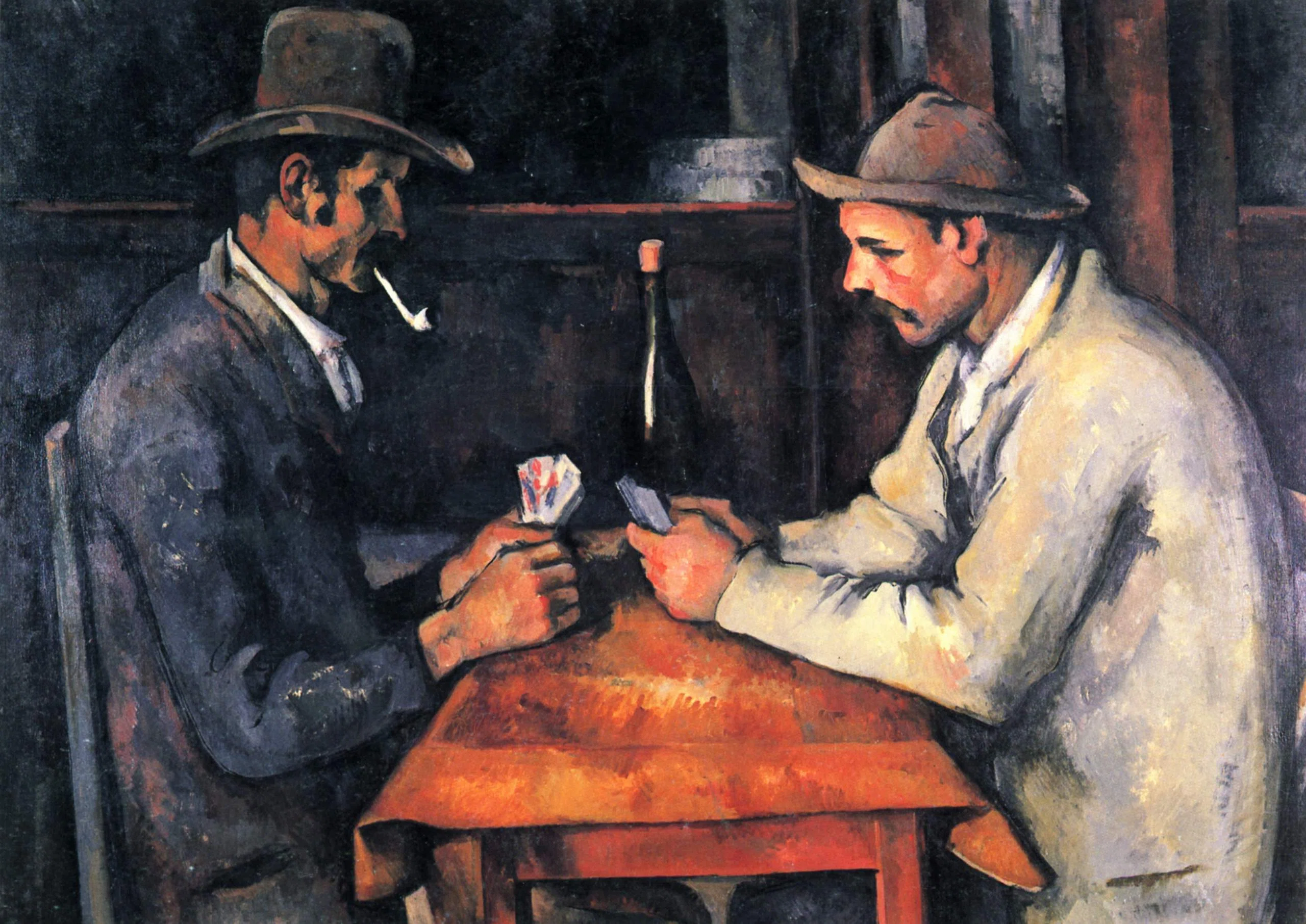 油画　フランス有名な画家ギ・ブリアンソー（Guy Brianceau）4号 Immutable Silence, Geometric Confrontation. Paul Cézanne's 'The