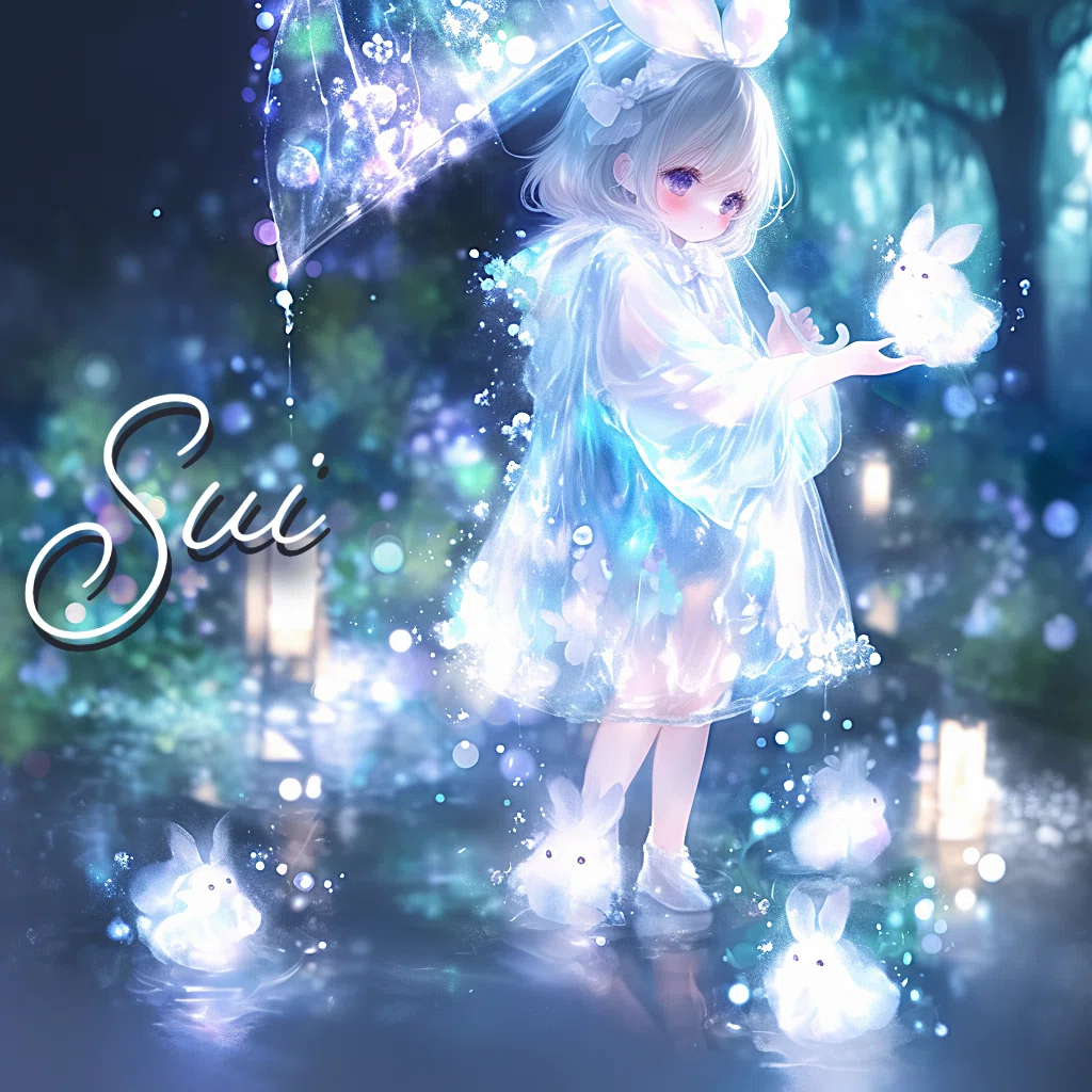 霧の青が揺れている幻想イラスト | AIart | 画像生成AI | NijiJourney