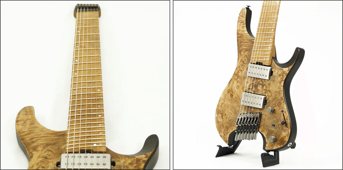 特選中古品！アイバニーズによるヘッドレス7弦ギター「QX527PB-ABS」が