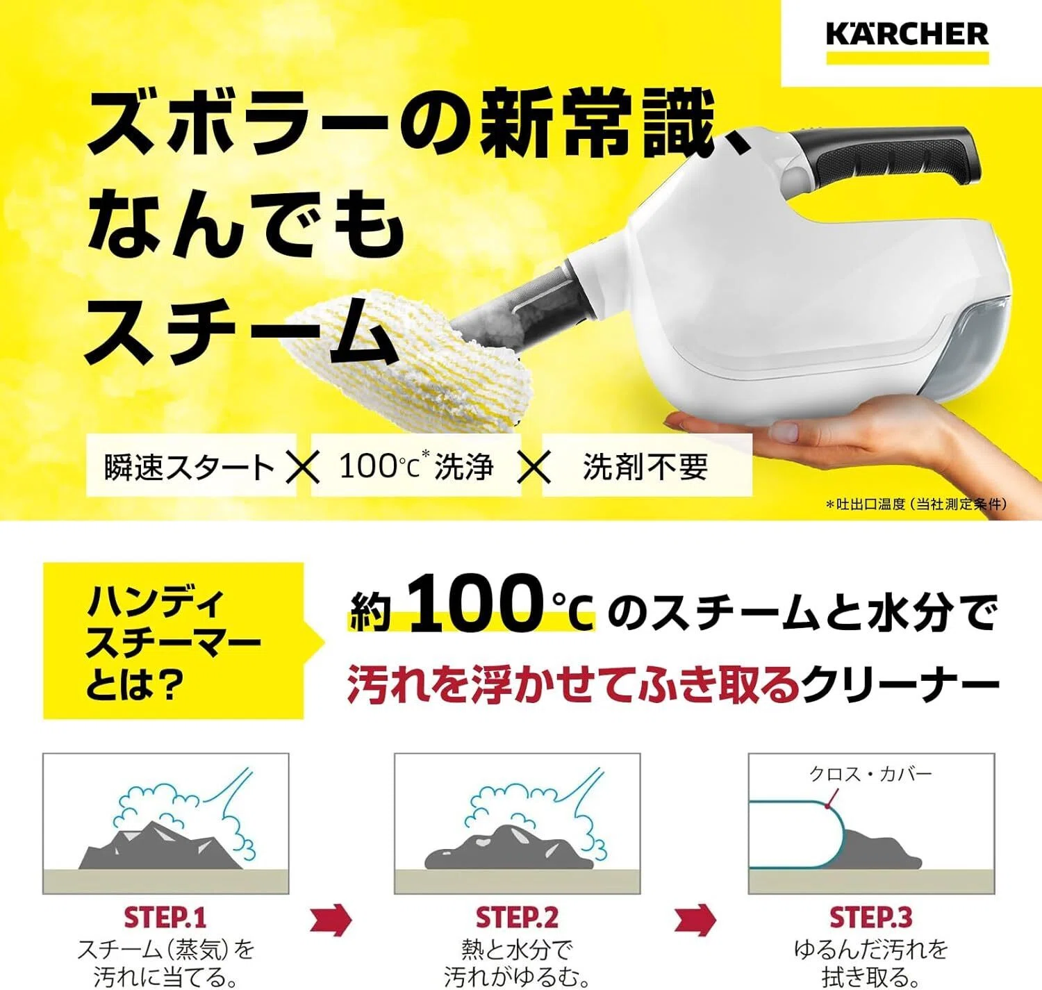 しつこい汚れ落としにケルヒャー(Karcher) スチームクリーナー SC 1