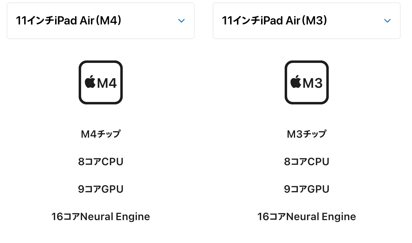 iPad Air (M4) の発表、iPad Air (M3) と何が違うのか？ 公式情報から