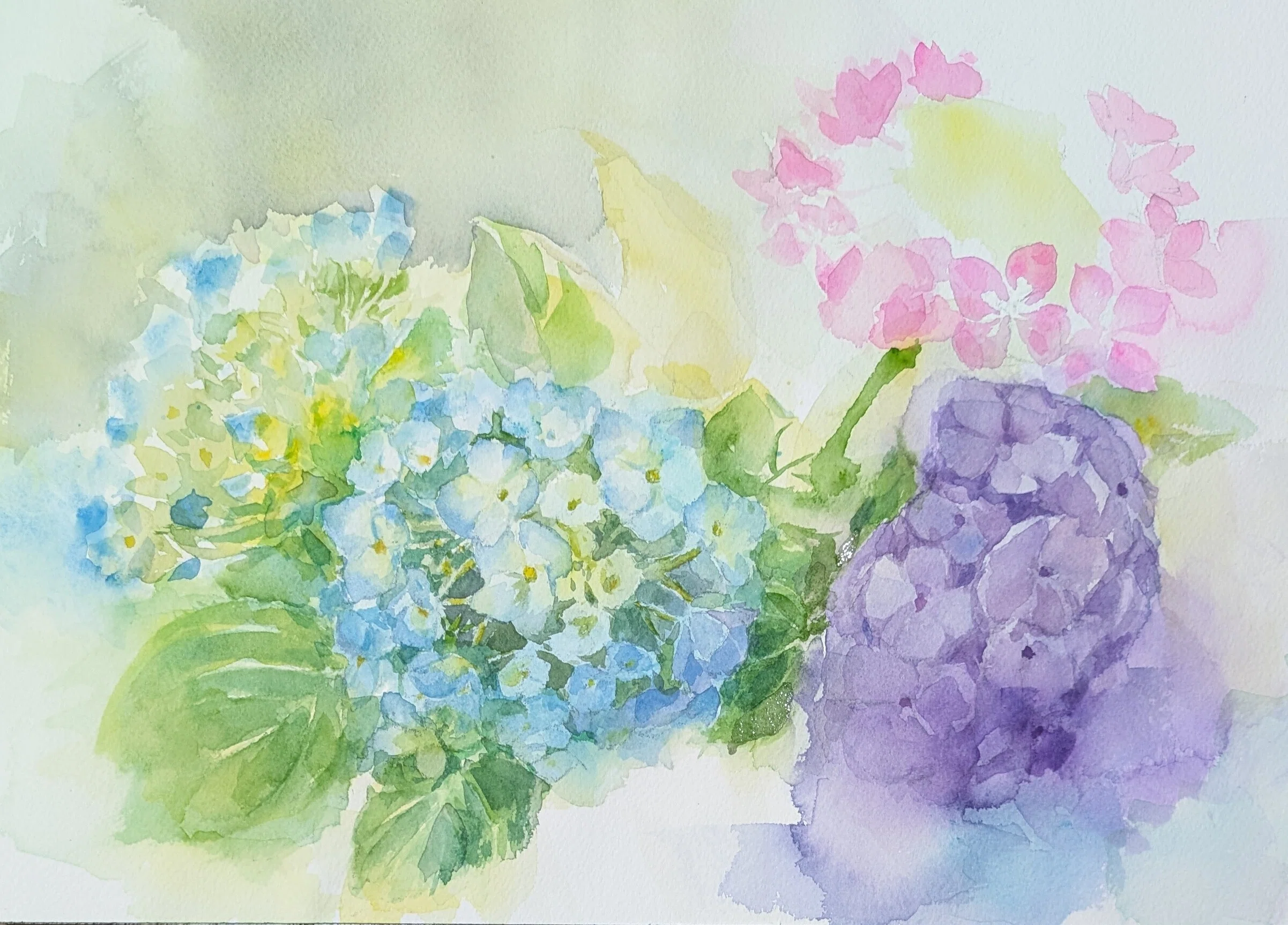 絵画「水明のころ～ 雨の日の代掻き作業」　水彩画 水彩6号 「雨上がる」｜東裕子(HigashiYuko)のブログー朝露日誌ー
