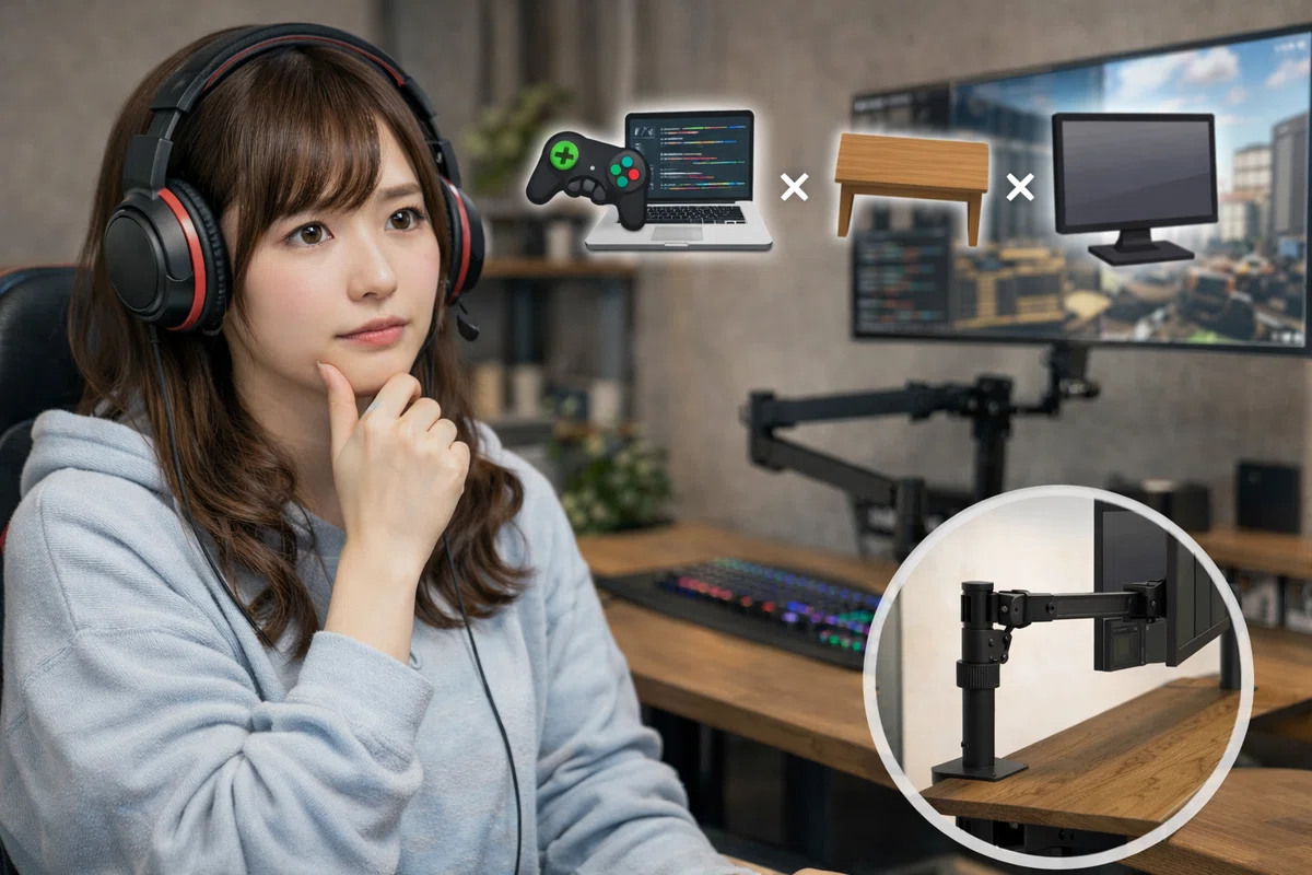 モニターアームおすすめは「用途×机×モニター」で決めるのが最強