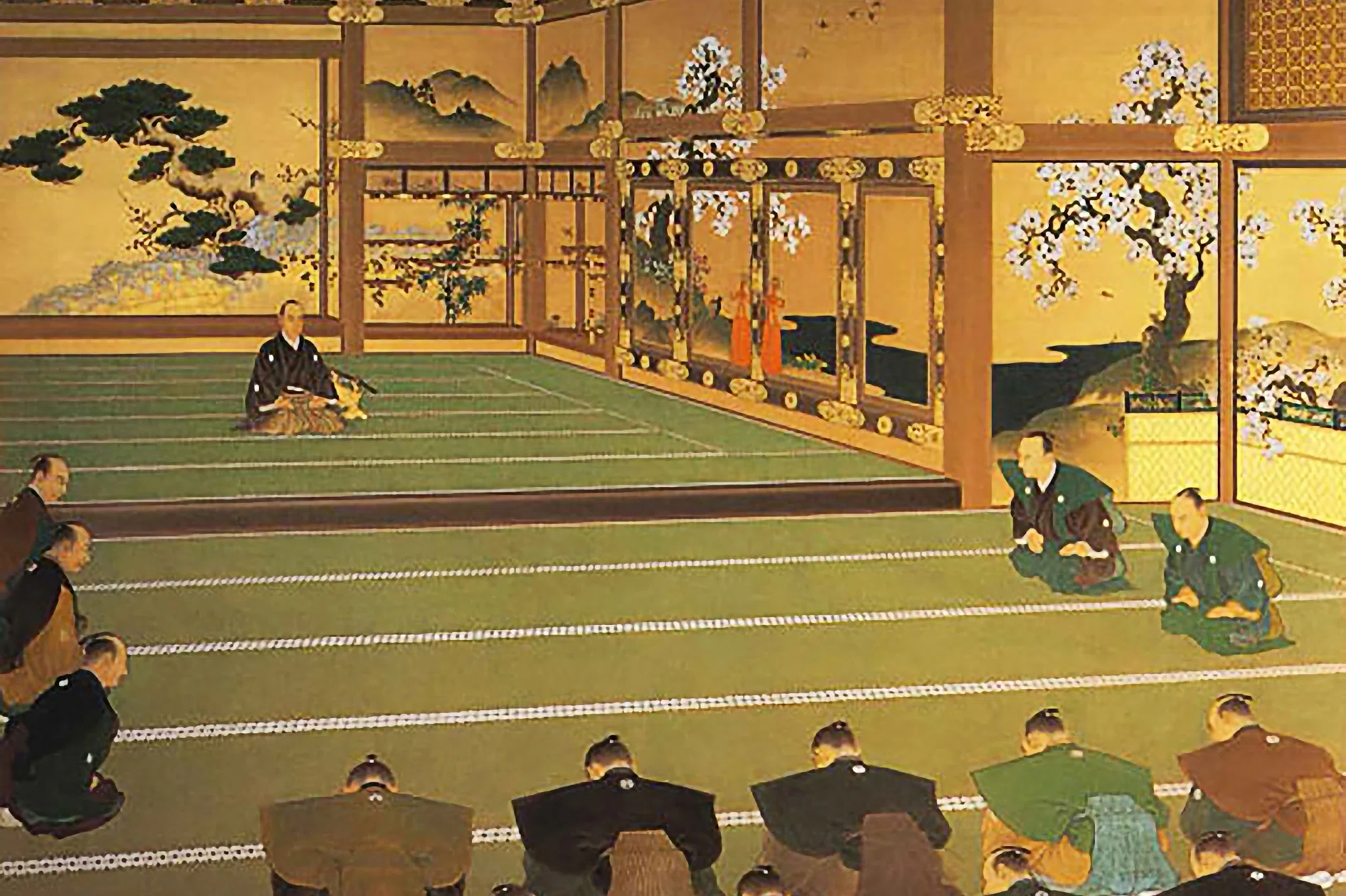 慶應◇江戸時代 古清水 色絵御祭禮行列之図茶碗 仁清銘 時代