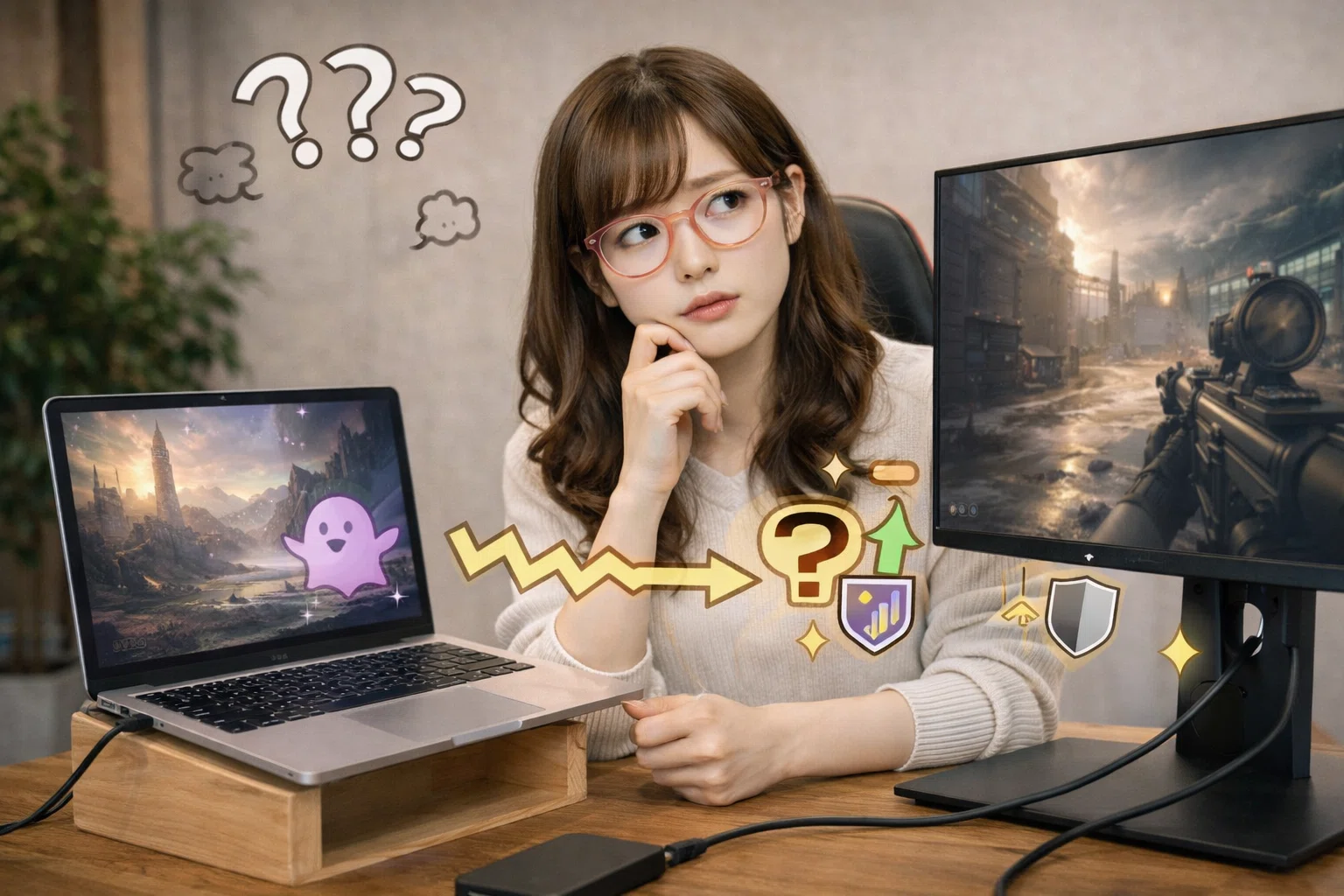 USB‑C一本でノートPCを充電しながら使える、整った24