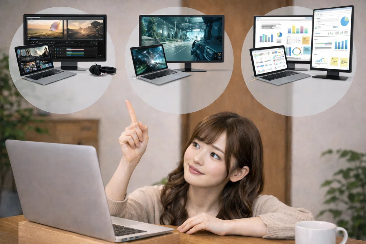 ノートパソコン外付けモニター目的別おすすめ！
