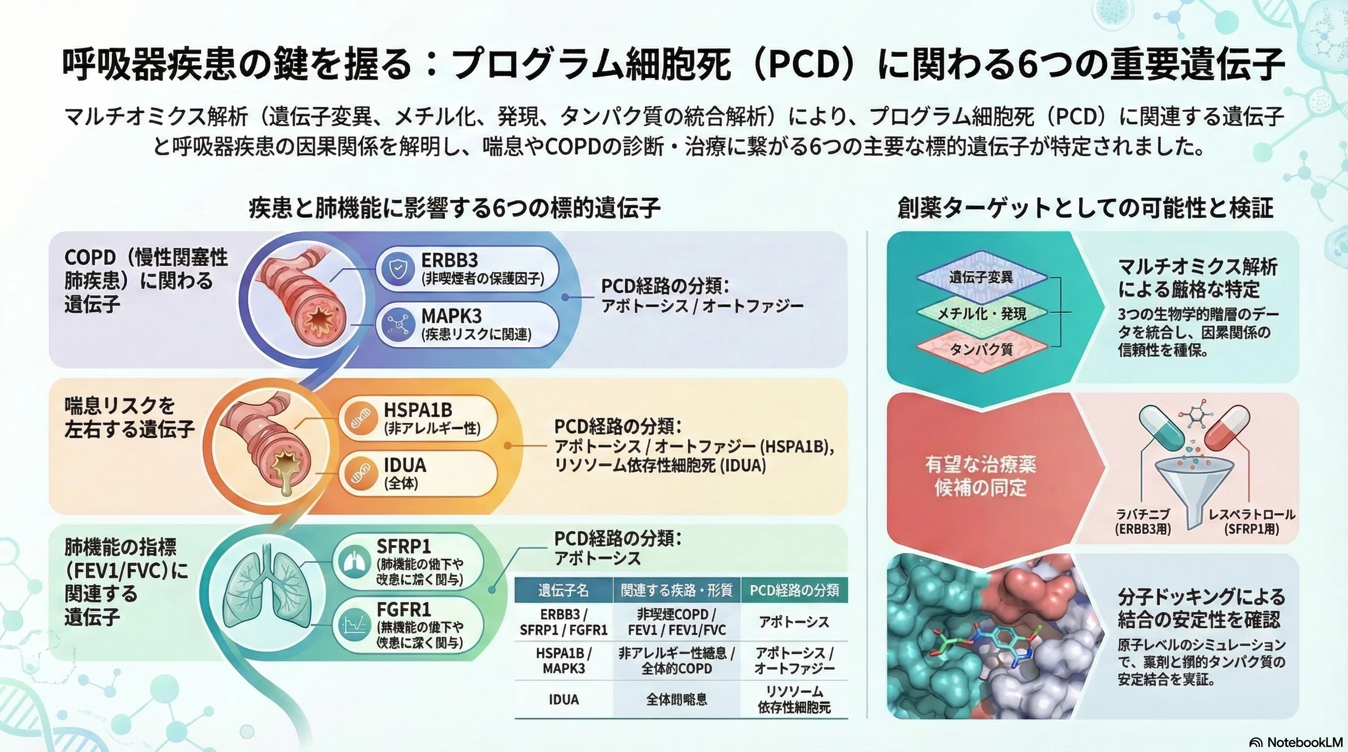 呼吸器系疾患：プログラム細胞死(PCD)に係る6つの重要遺伝子｜Makisey