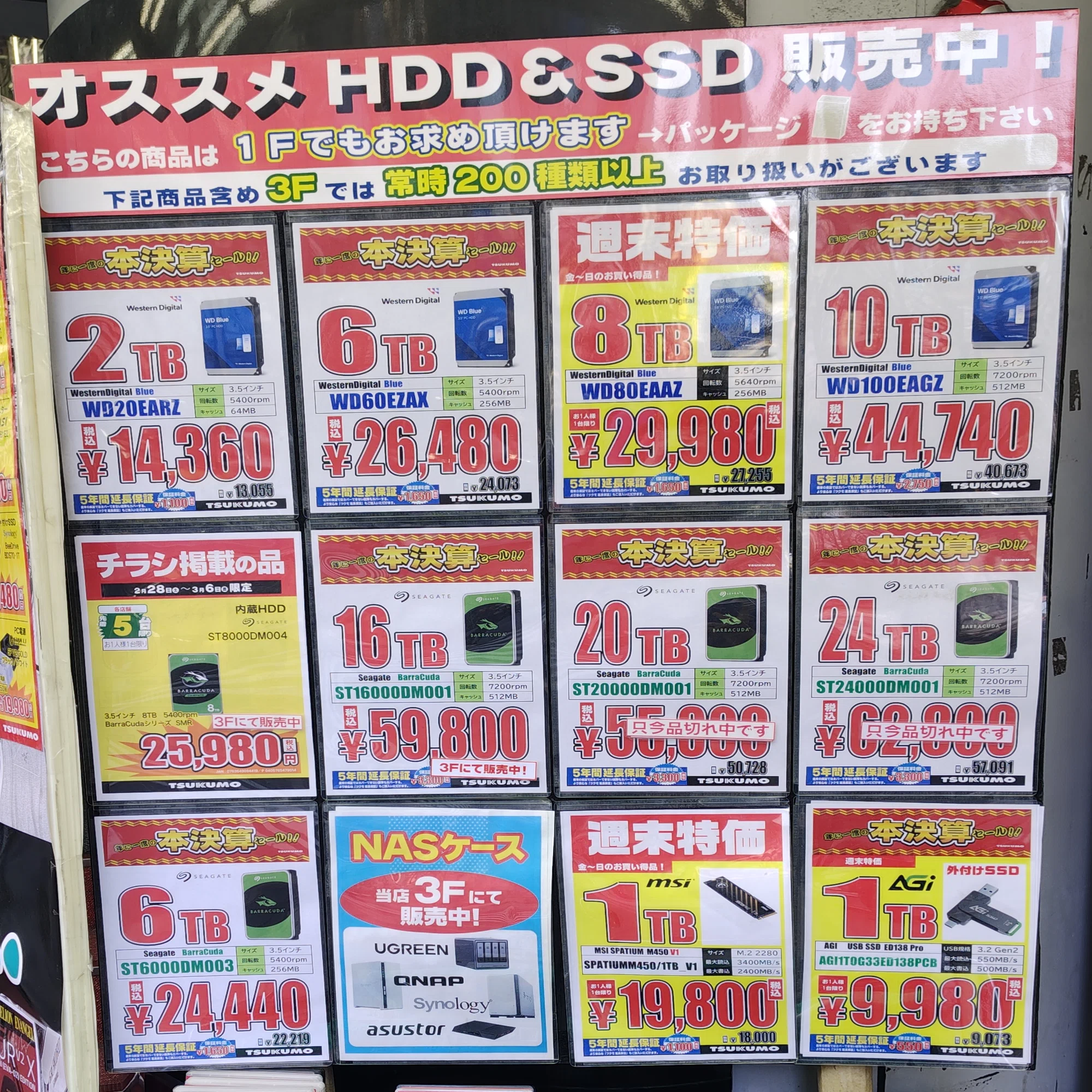 価格安定】年末年始からずっと価格が同じKIOXIA製品が存在！全体的には