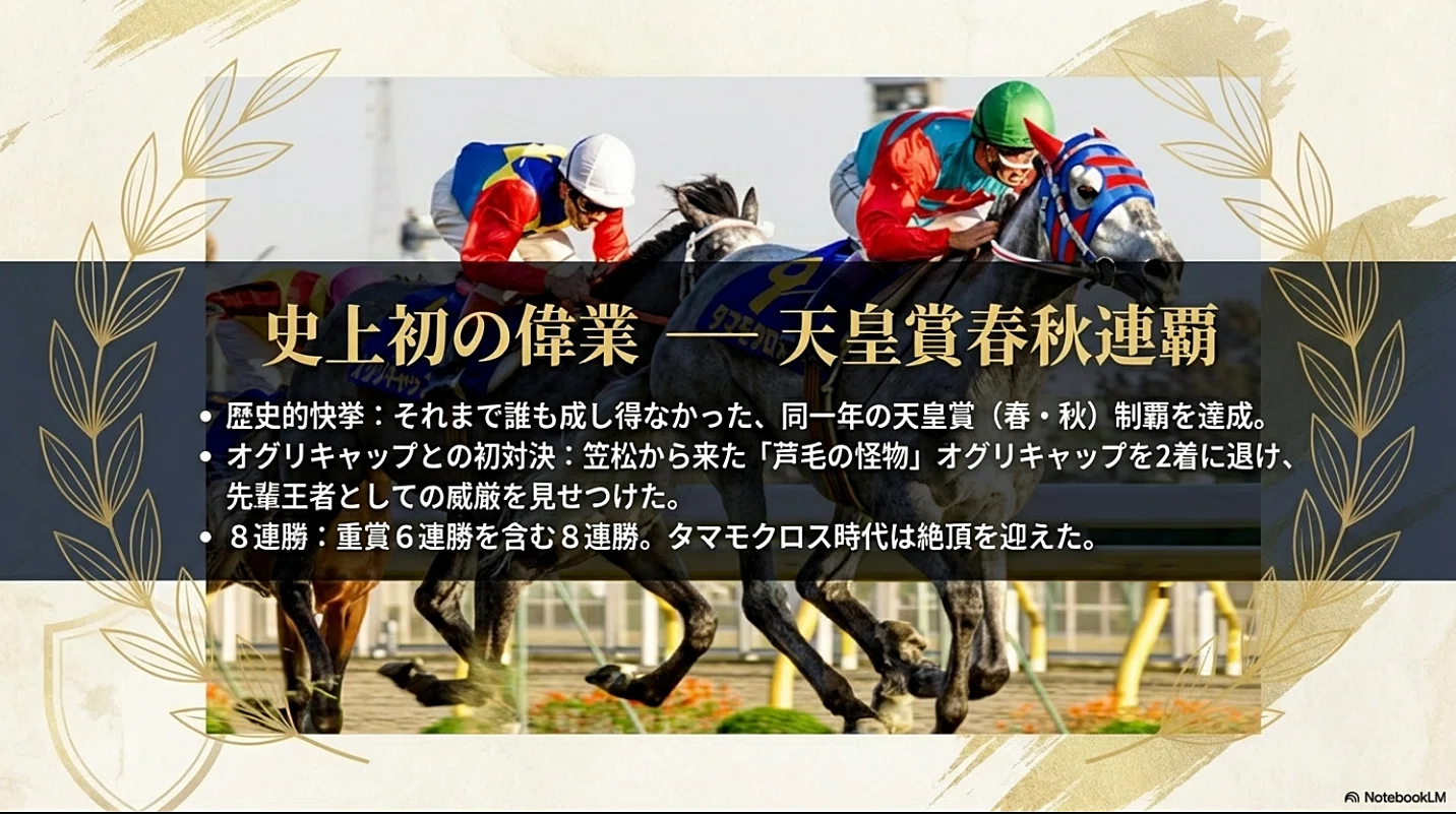 タマモクロス ―史上初となる天皇賞春秋制覇を果たした白い稲妻